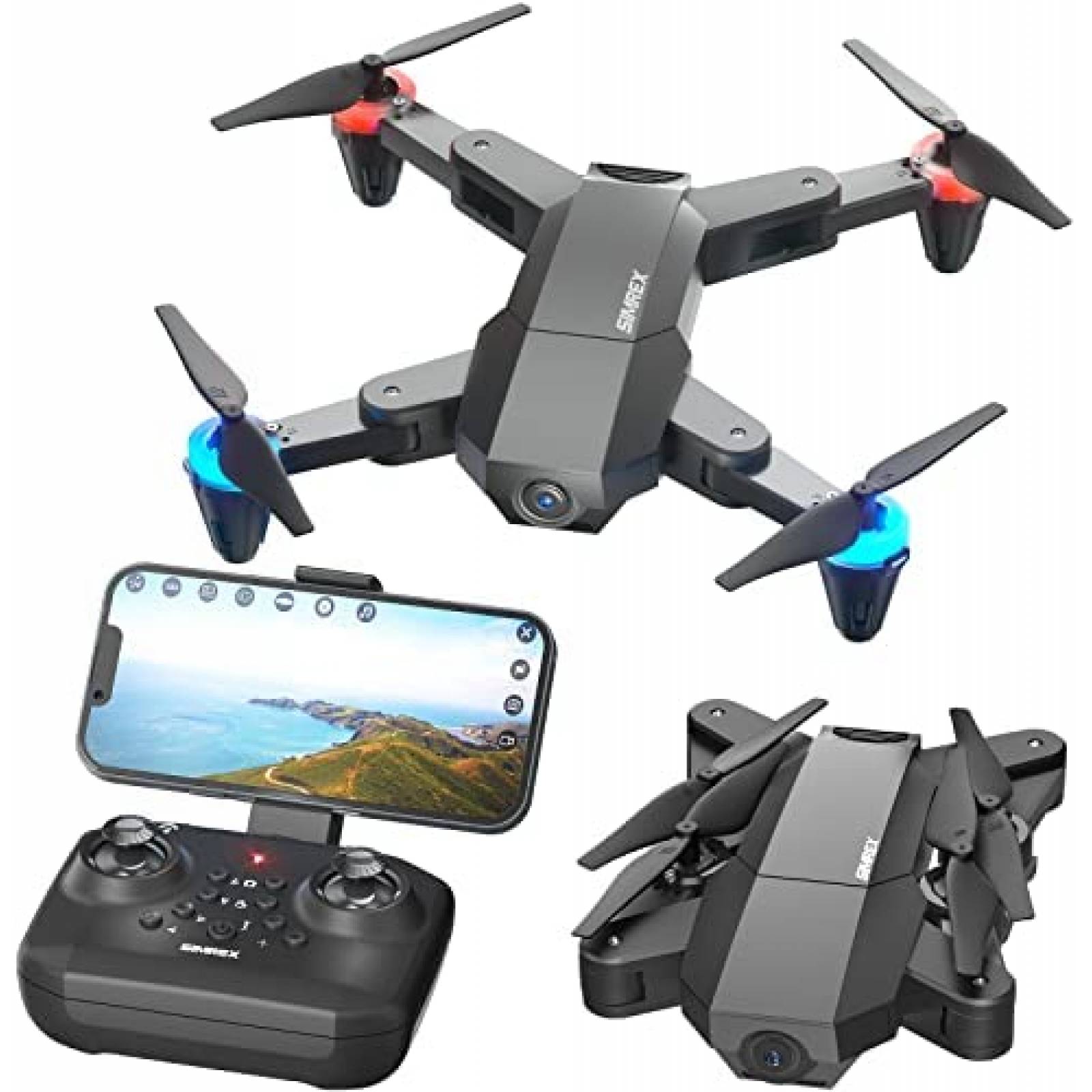 Drone SIMREX X500 Mini camara HD de 720P FPV plegables WiFi