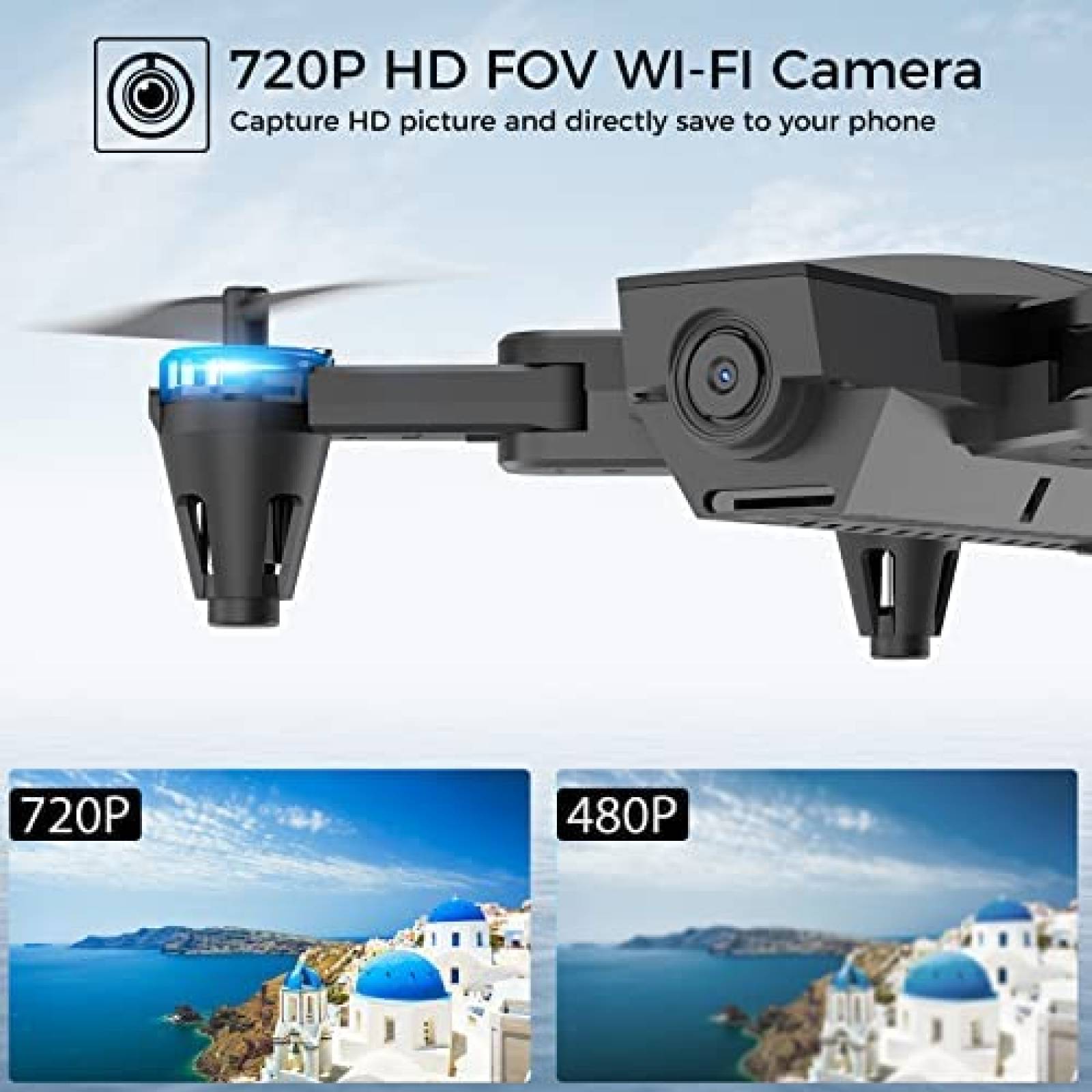 Drone SIMREX X500 Mini camara HD de 720P FPV plegables WiFi
