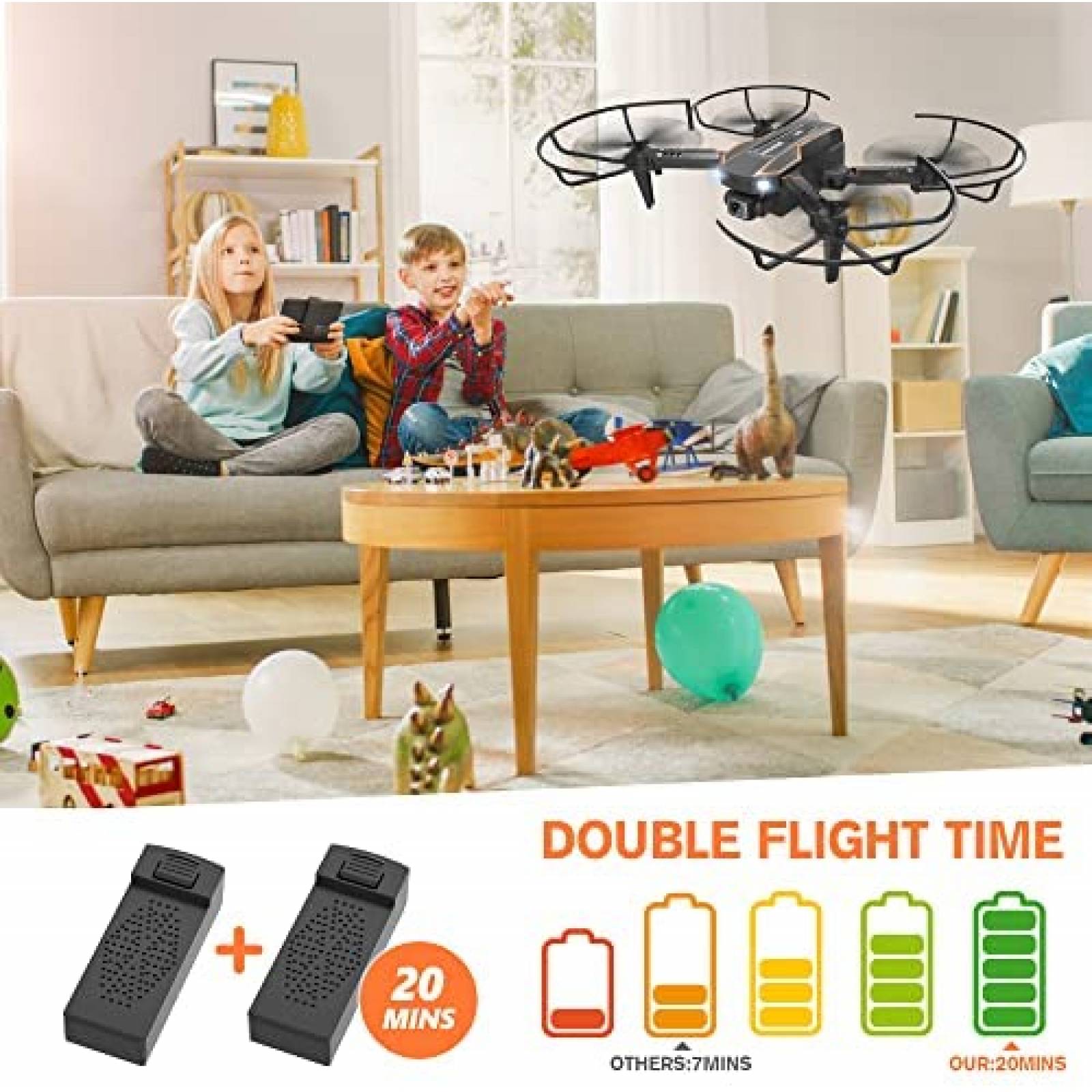 Drone AVIALOGIC Mini con camara en vivo HD 1080P 2 baterias