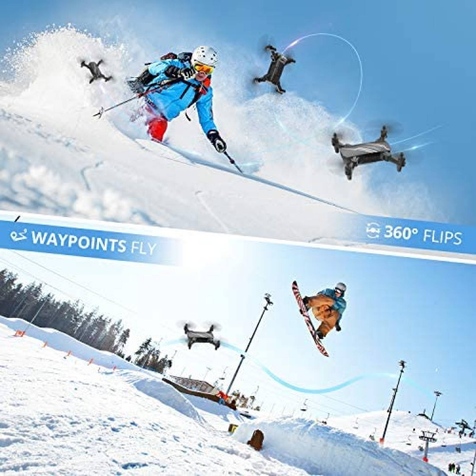 Mini Dron para Niños DEERC D20 720p HD 2 Baterias - Negro