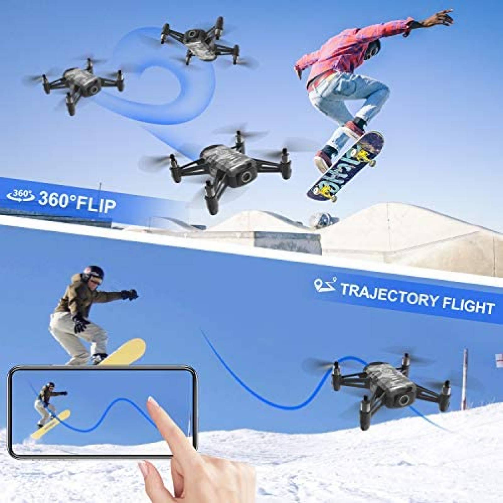 Drone HR con camara FPV HD de 1080p 2 baterias Mini