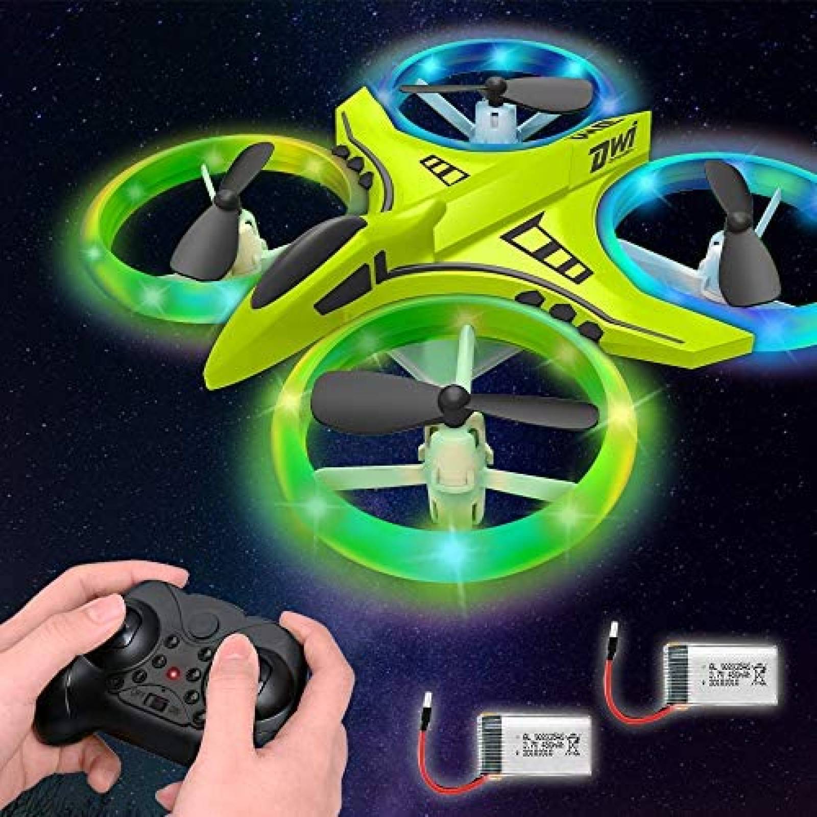 Drone Dwi Dowellin Mini con luces LED con control remoto