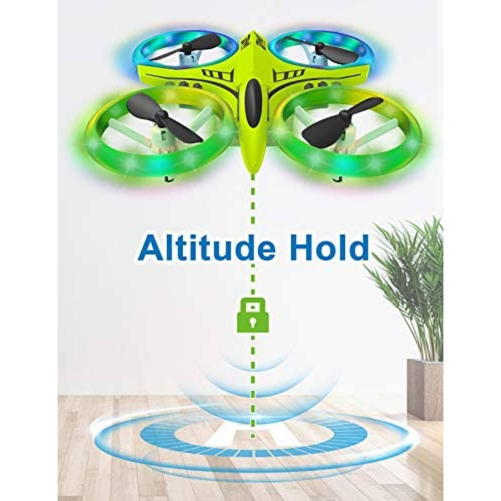 Drone Dwi Dowellin Mini con luces LED con control remoto