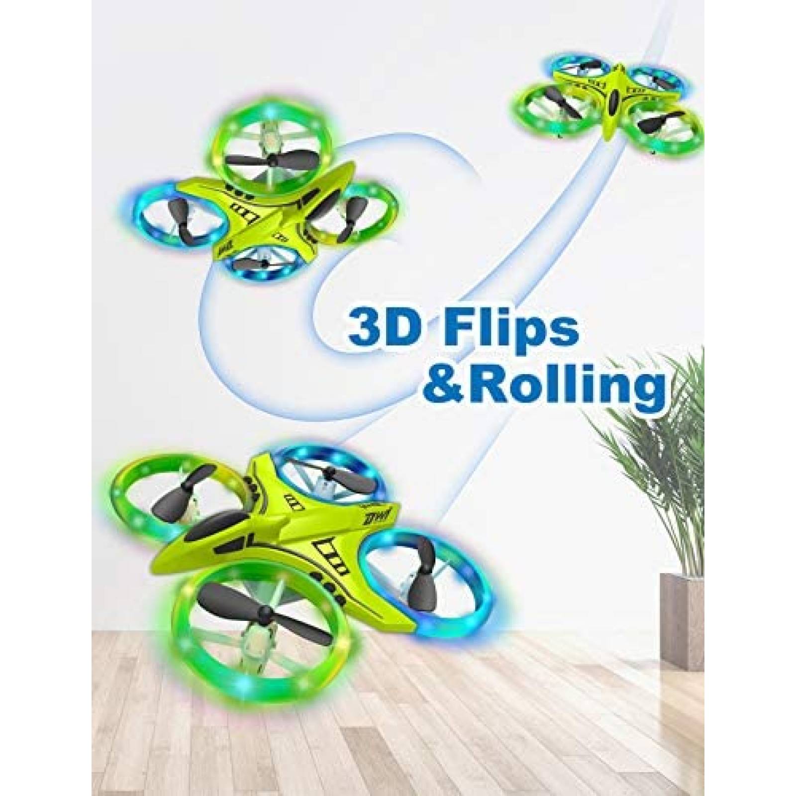 Drone Dwi Dowellin Mini con luces LED con control remoto