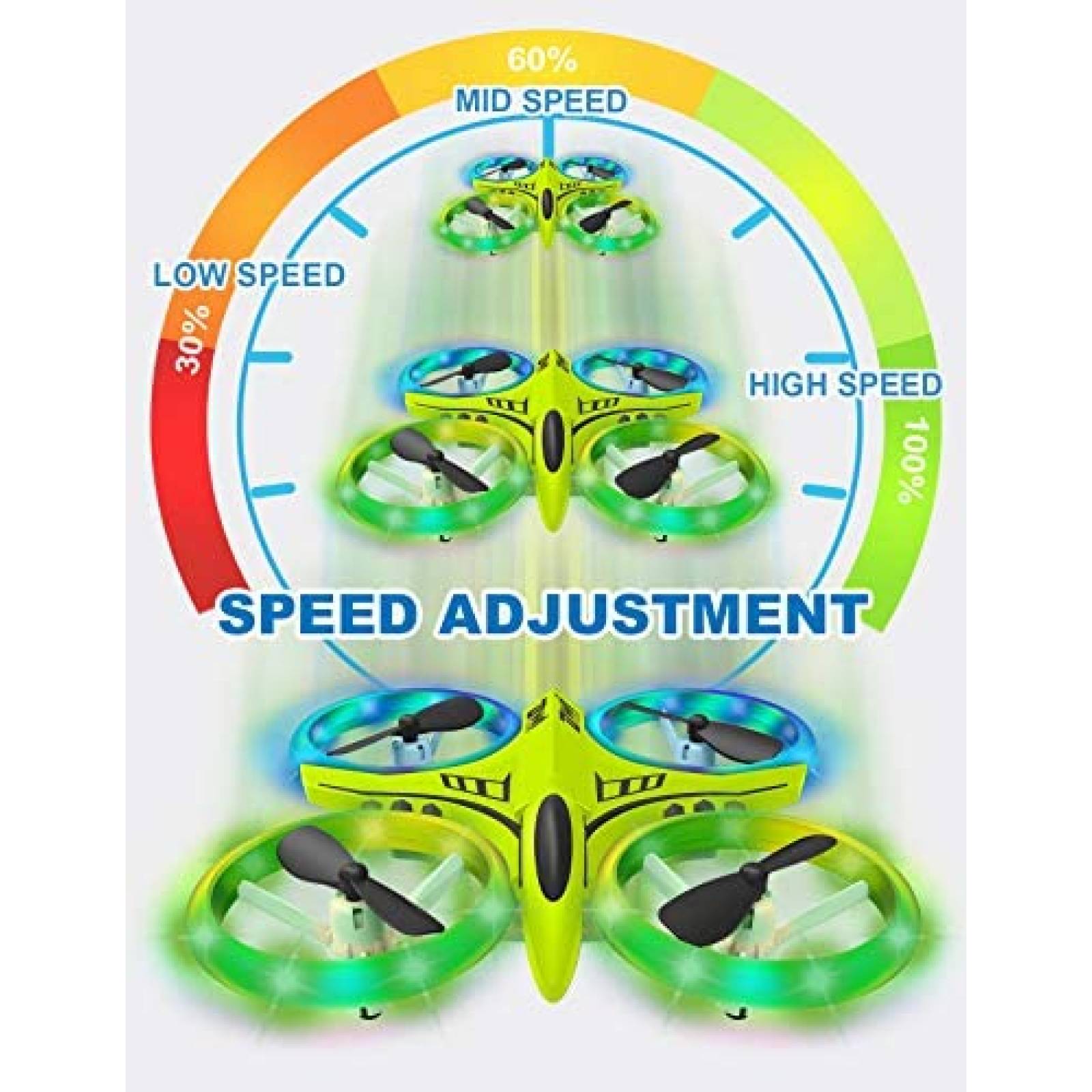 Drone Dwi Dowellin Mini con luces LED con control remoto