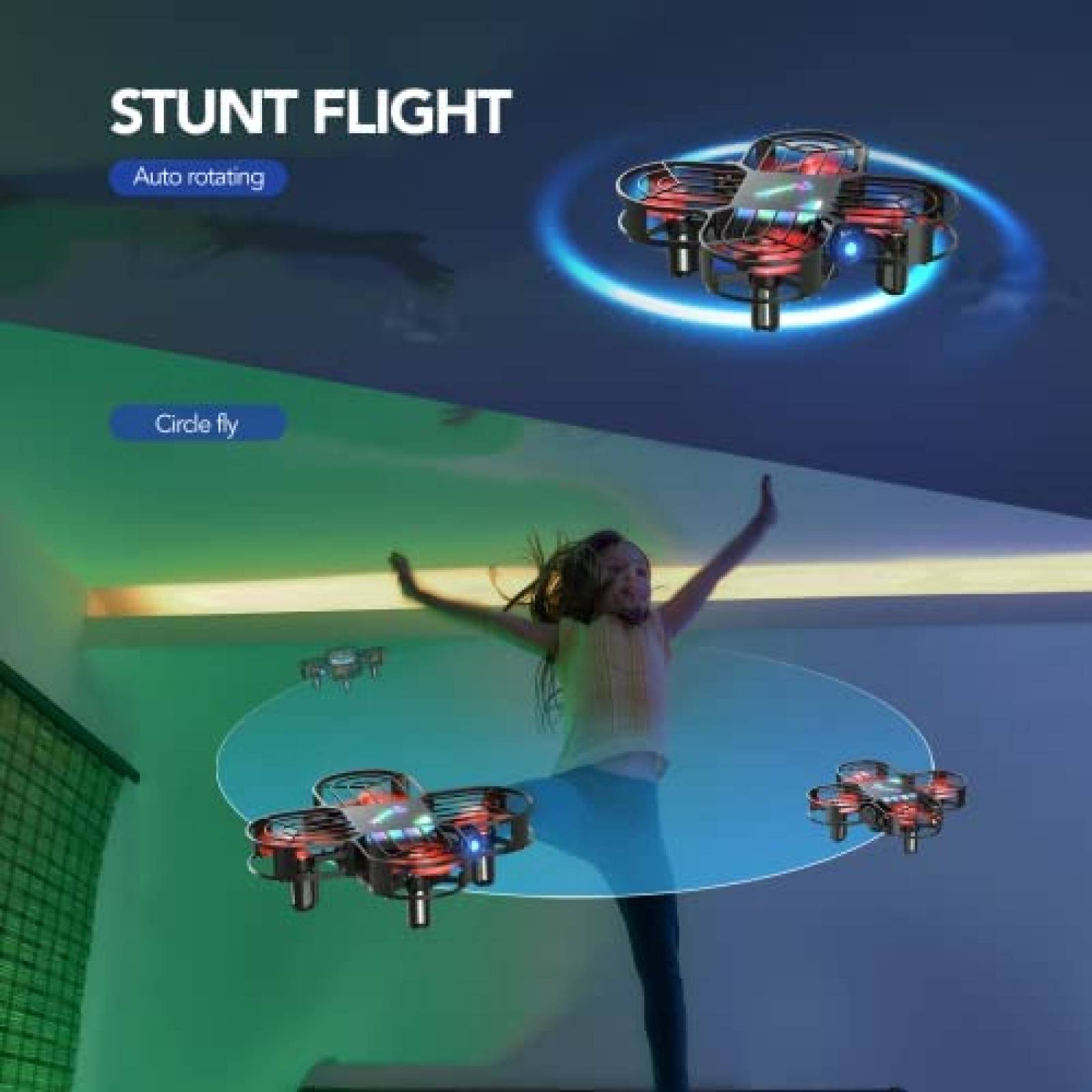 Drone Potensic A22 Mini LED para niños cuadricoptero RC Nano