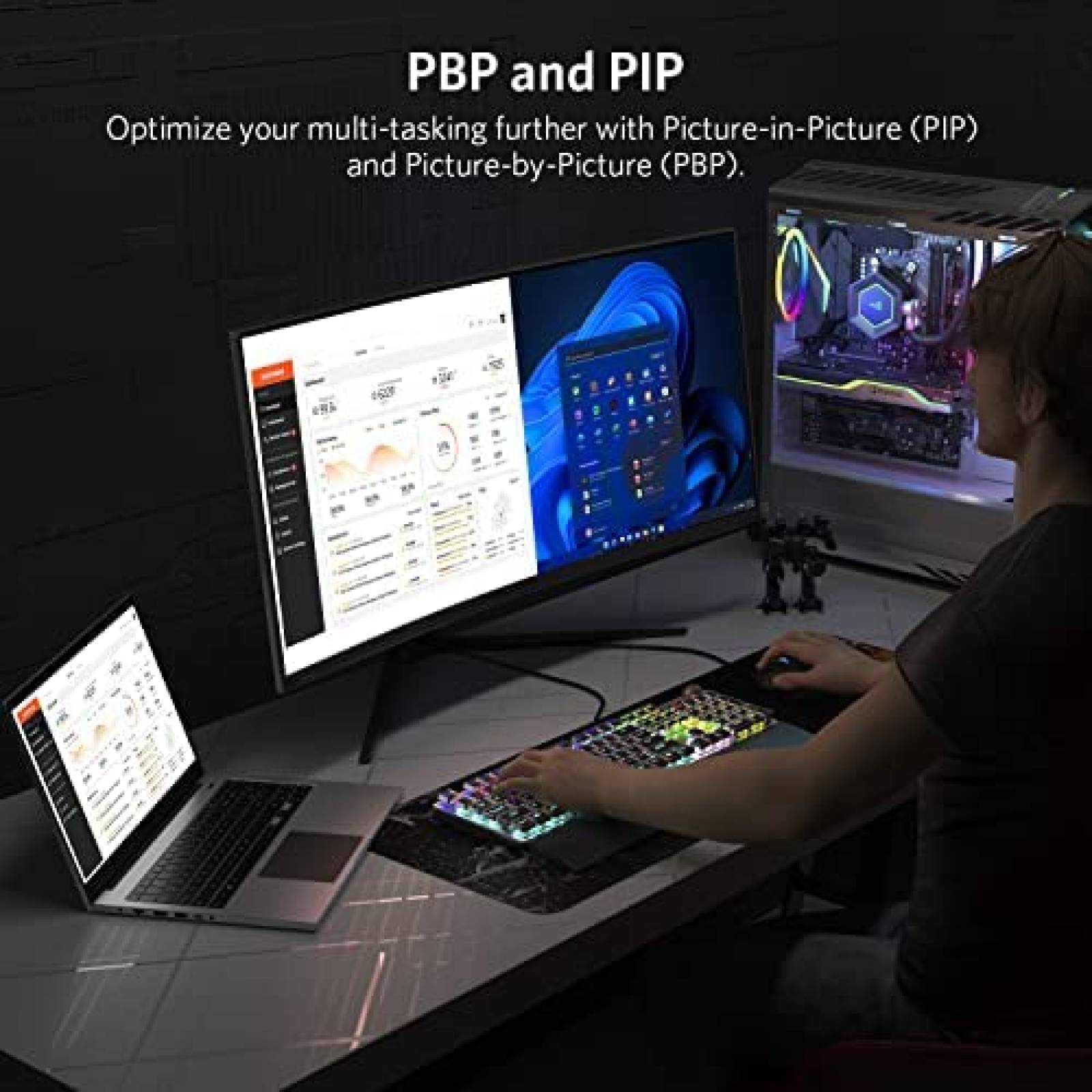 Monitor Fiodio 35'' QHD 21:9 120Hz 1440P Ultra Nitido -Negro