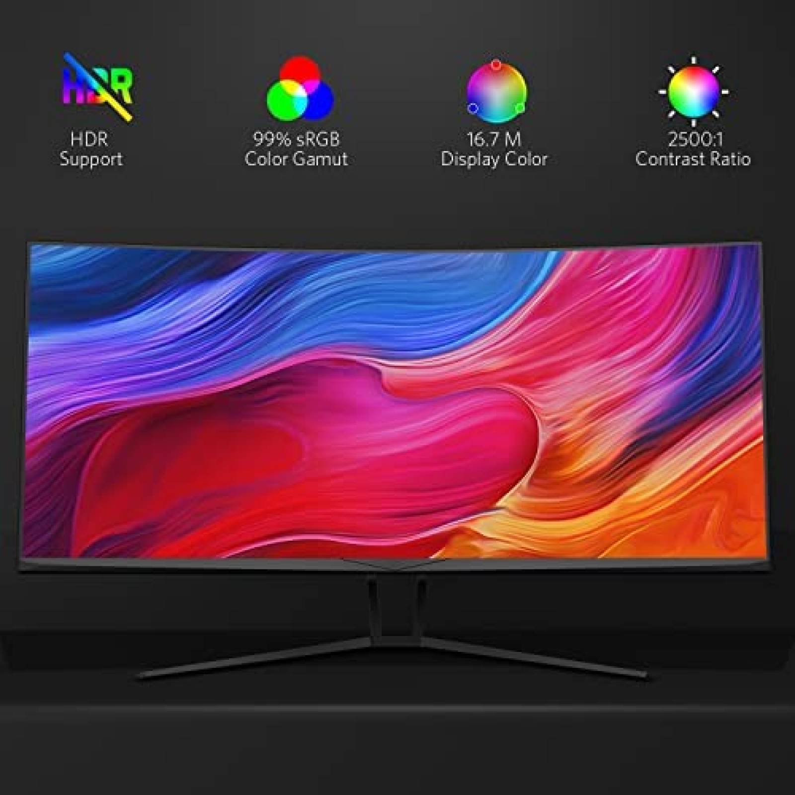 Monitor Fiodio 35'' QHD 21:9 120Hz 1440P Ultra Nitido -Negro