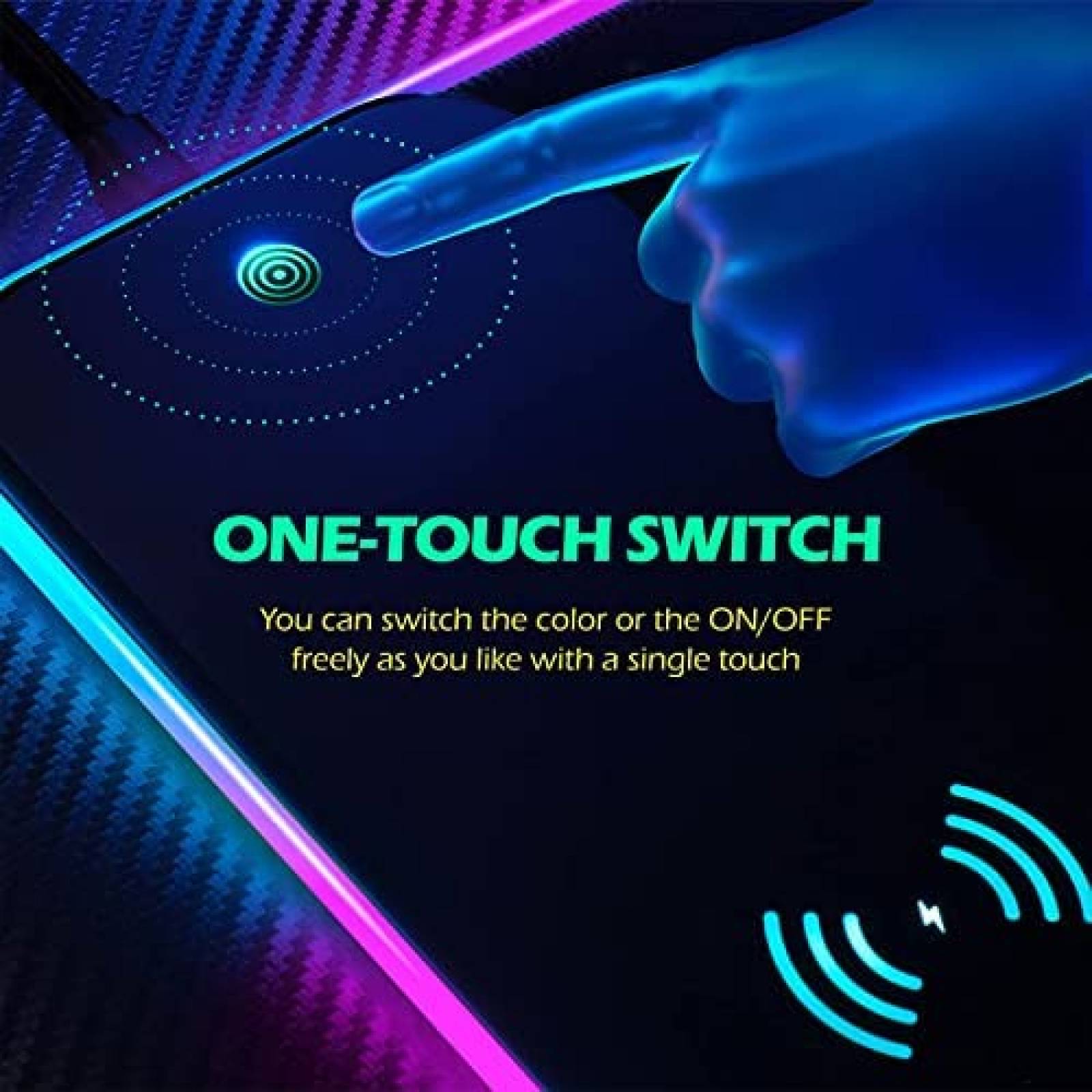 Mouse Pad Gamer GIM LED RGB 10W Carga Inalambrica -Negro