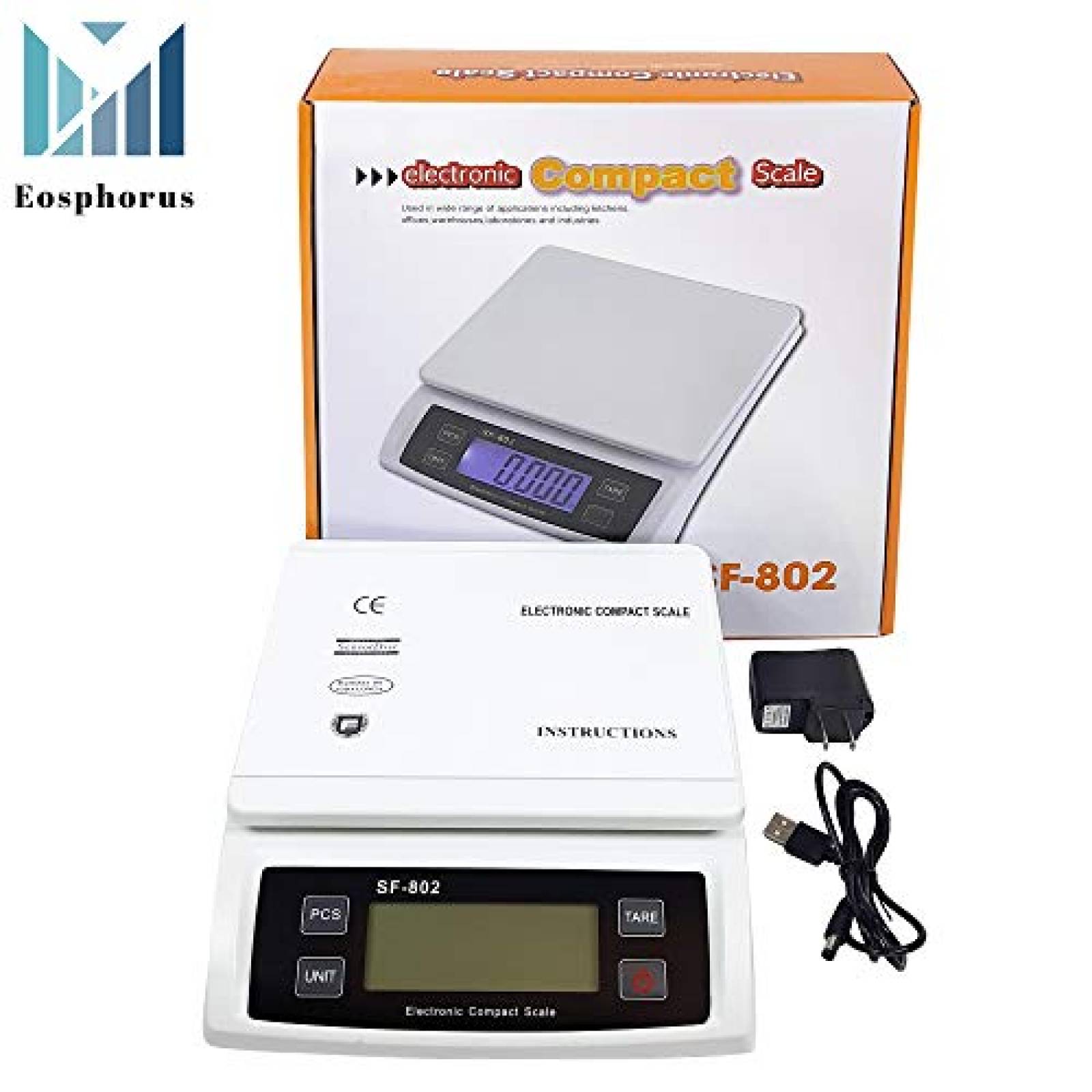 Bascula Digital Eosphorus Capacidad 30kg con Cargador USB