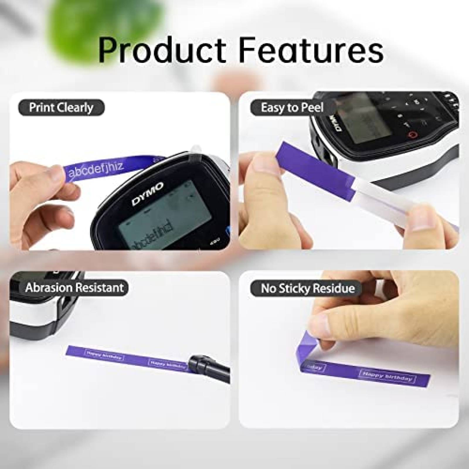 Cinta Etiquetas Lonitul D1-COLOR-6P 12mm Compatible -Negro