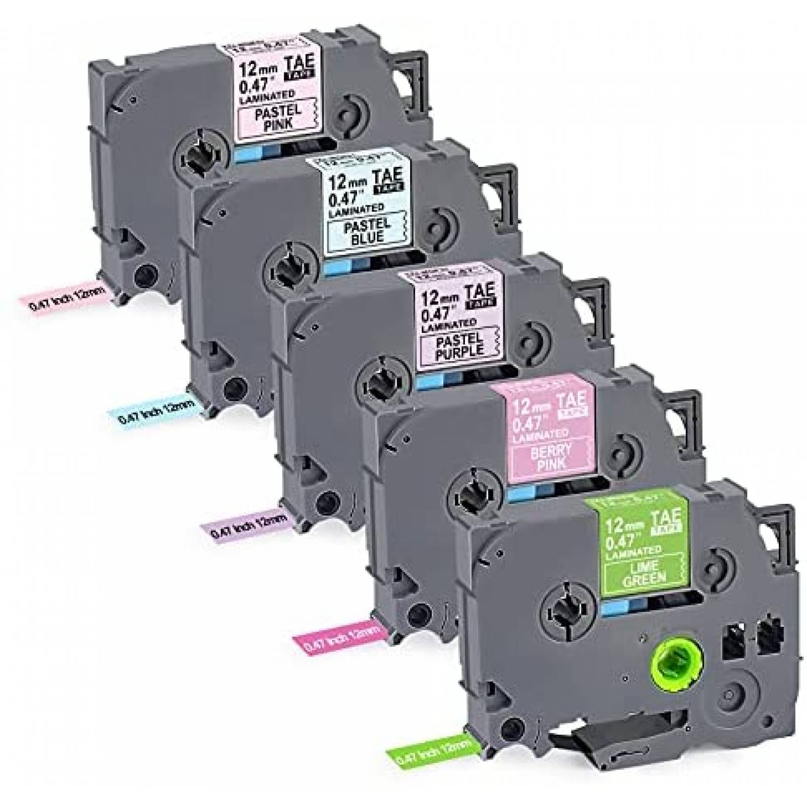 Cinta de etiquetas Lonitul para Brother P-Touch TZe 5 pzs