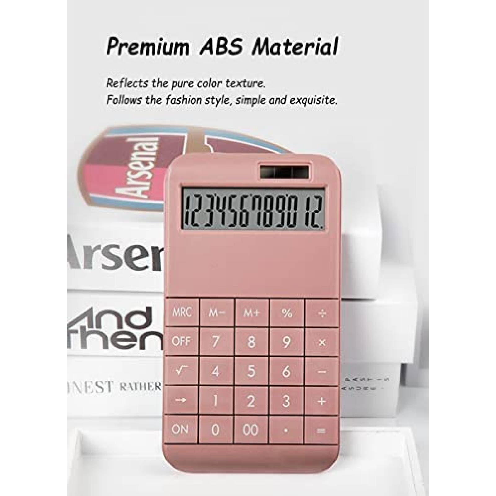 Calculadora SINLOOG Carga Solar LCD 12 digitos -Rosa