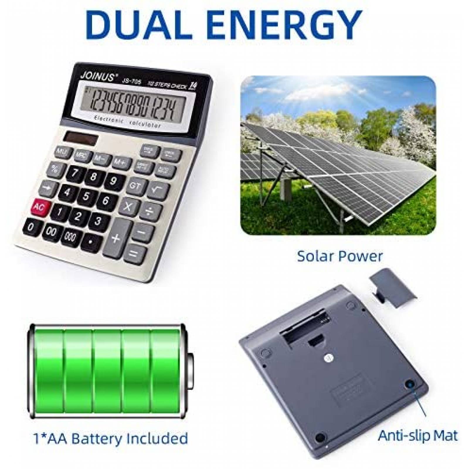 Calculadora Basica Dolymi LCD de 14 Digitos -Plata