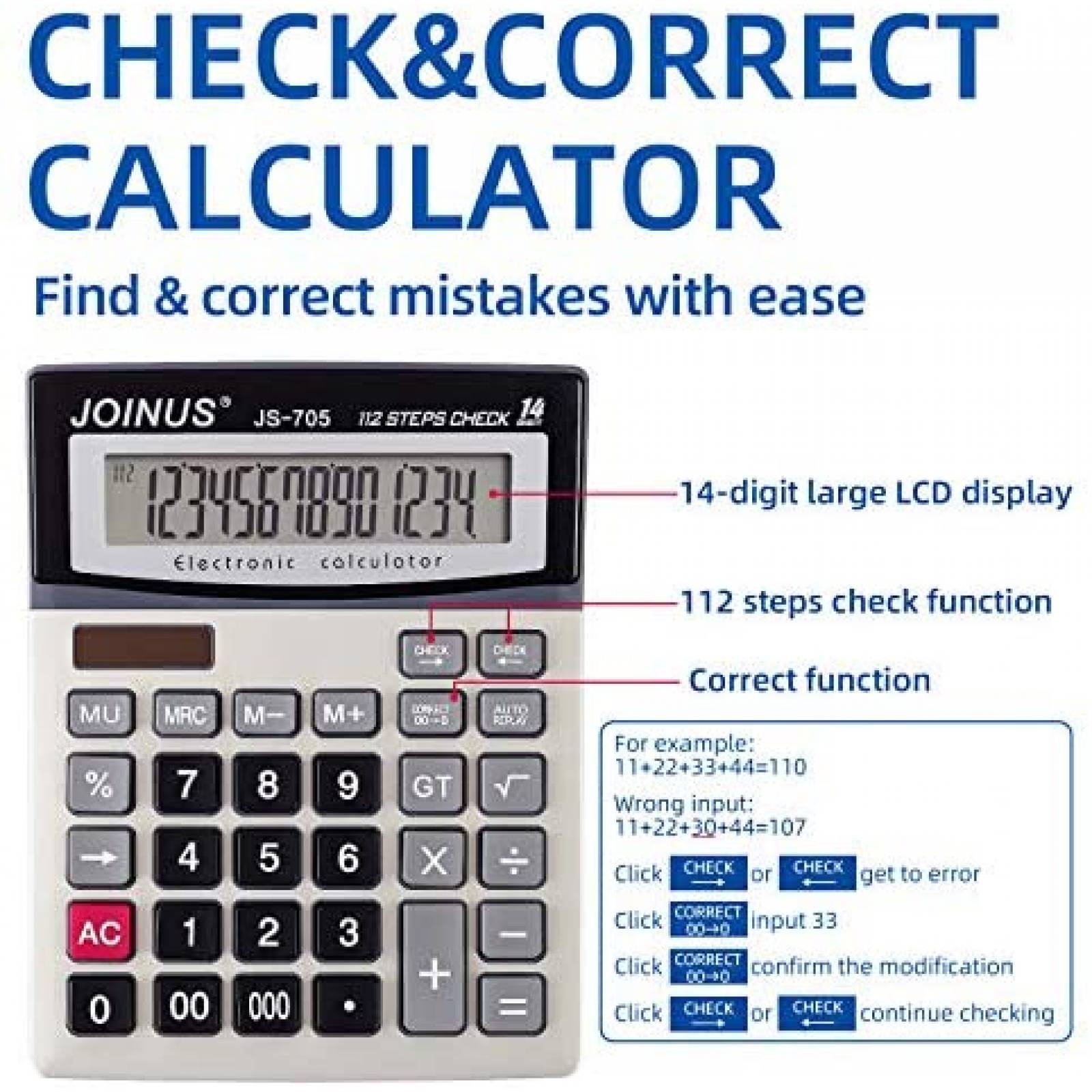 Calculadora Basica Dolymi LCD de 14 Digitos -Plata