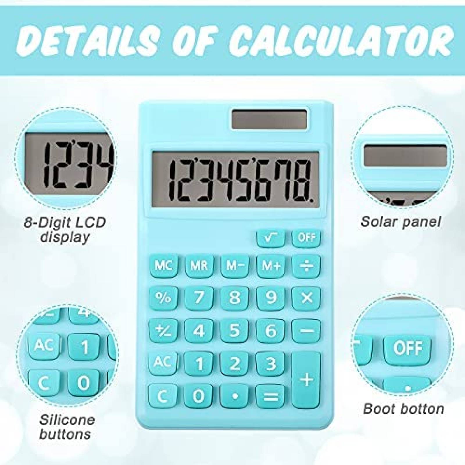 Calculadora Zonon 2pzas Carga de Energia Solar -Azul
