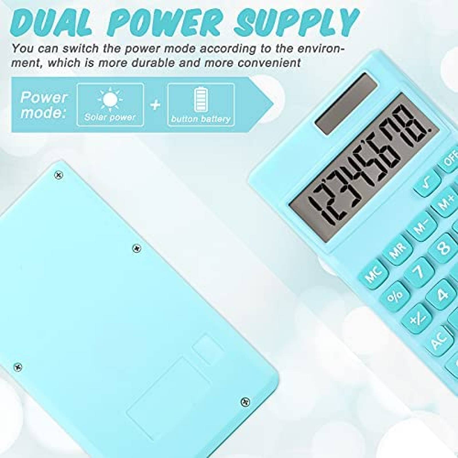 Calculadora Zonon 2pzas Carga de Energia Solar -Azul