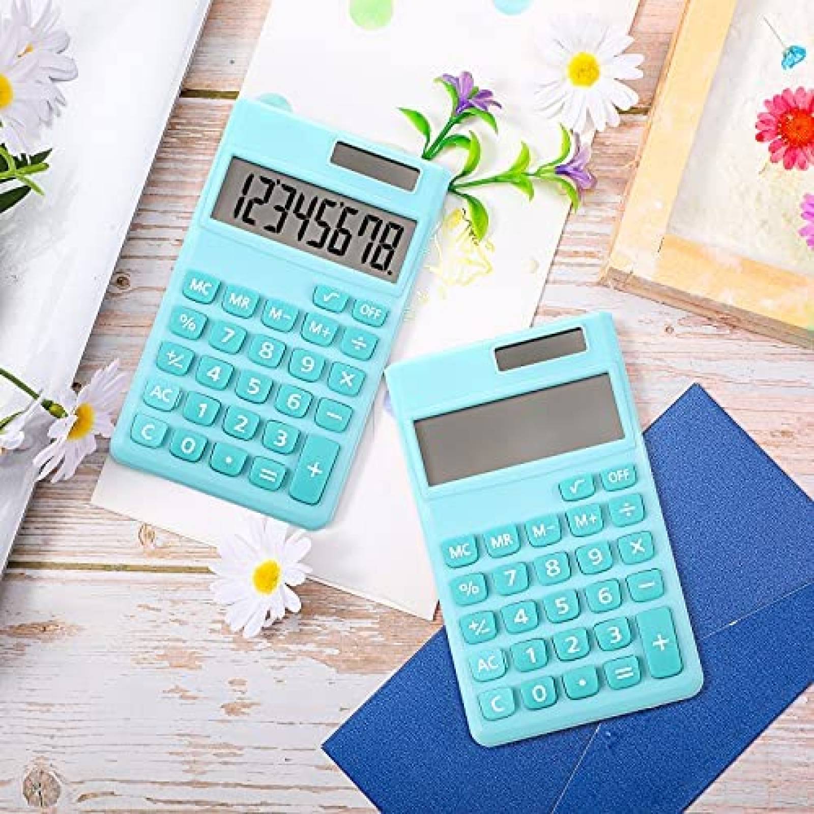 Calculadora Zonon 2pzas Carga de Energia Solar -Azul