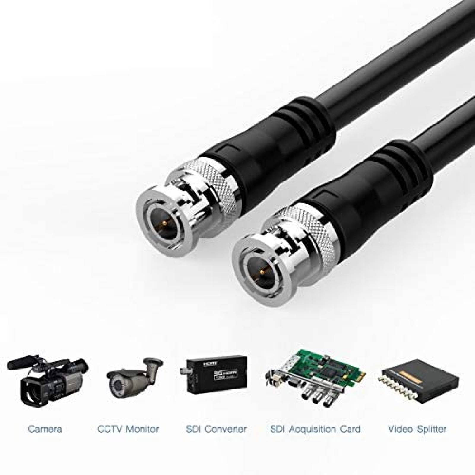 Cable SDI FURUI BNC a BCN de 33 Pies y 75 Ohm -Negro