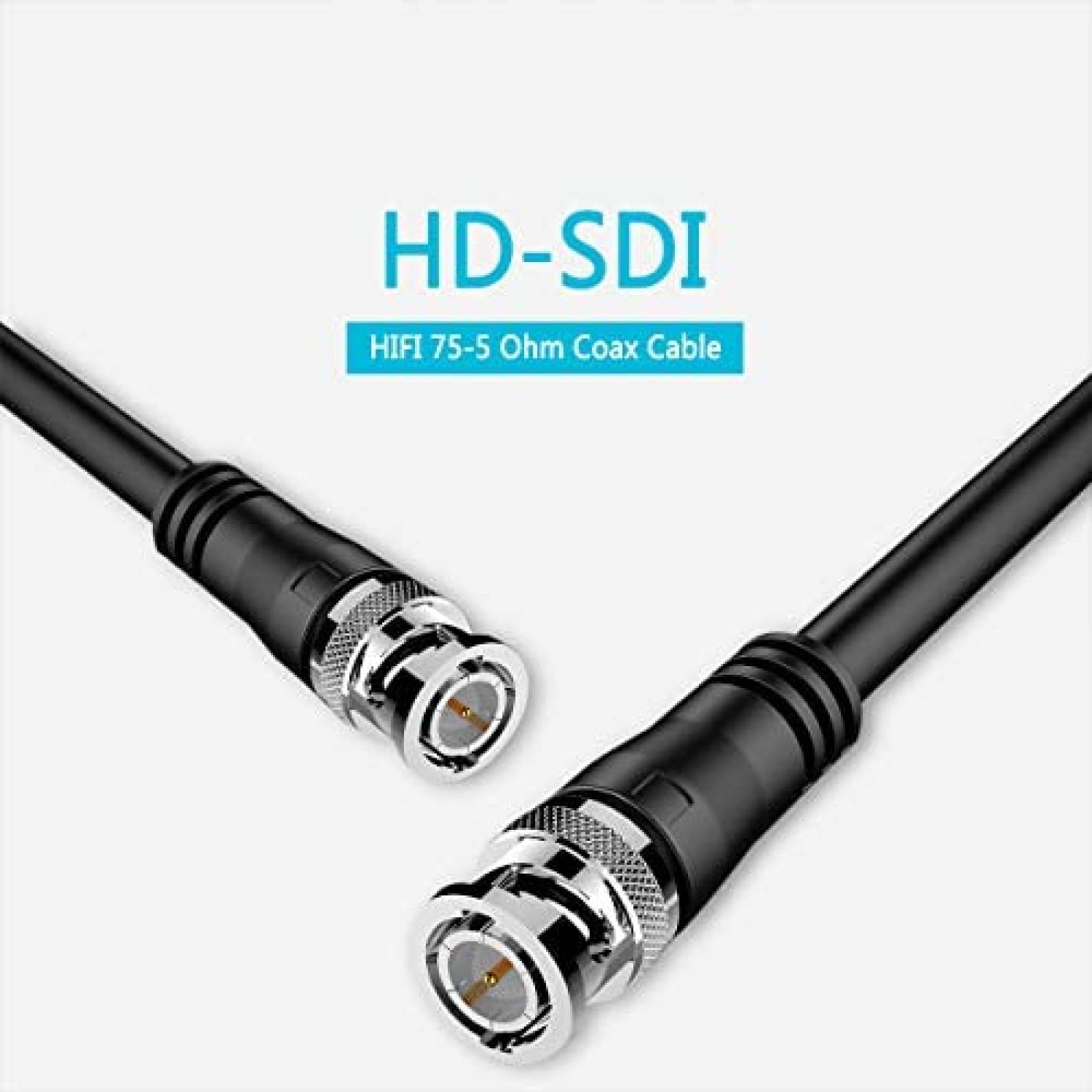 Cable SDI FURUI BNC a BCN de 33 Pies y 75 Ohm -Negro