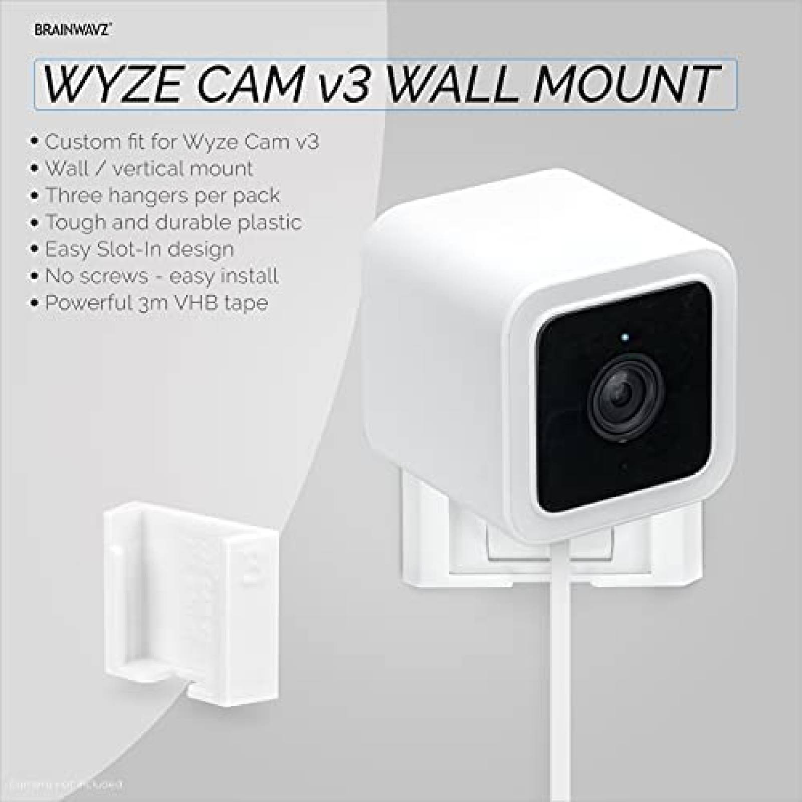 Camara Seguridad BRAINWAVZ 3 unidades VHB Sin herramienta