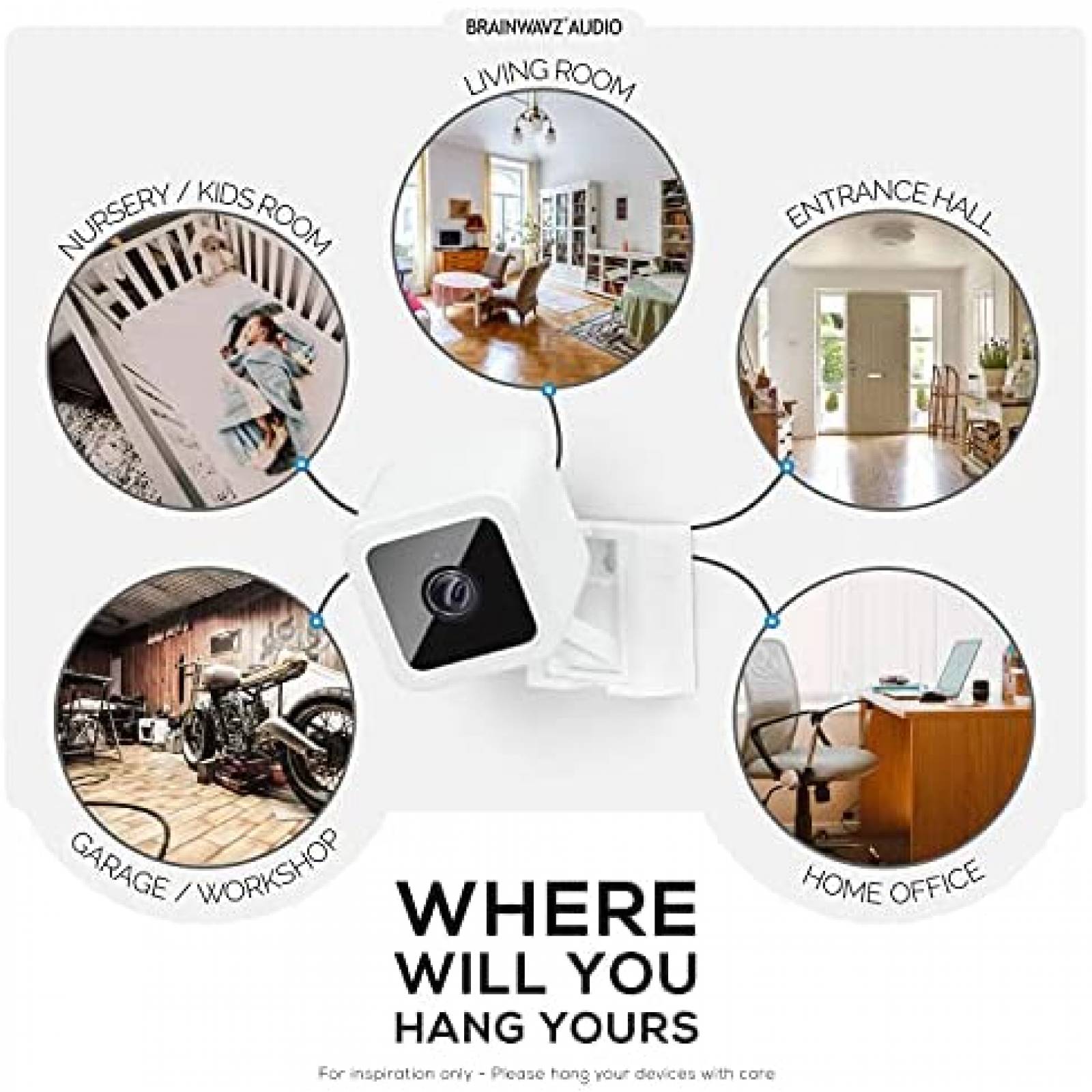 Camara Seguridad BRAINWAVZ 3 unidades VHB Sin herramienta