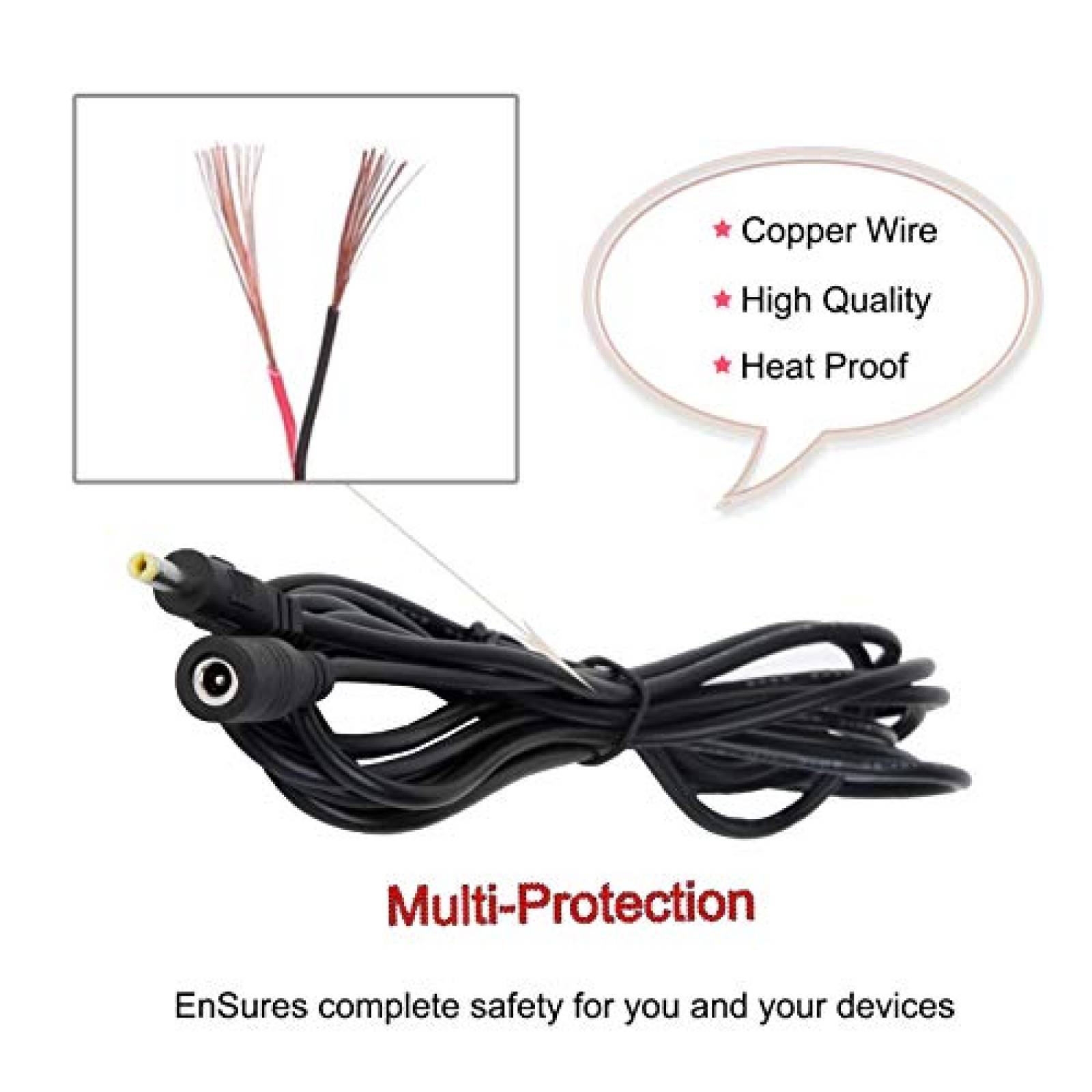 Cable LeTaoXing 4.0mm x 1.7mm de 10 Pies para PSP -Negro