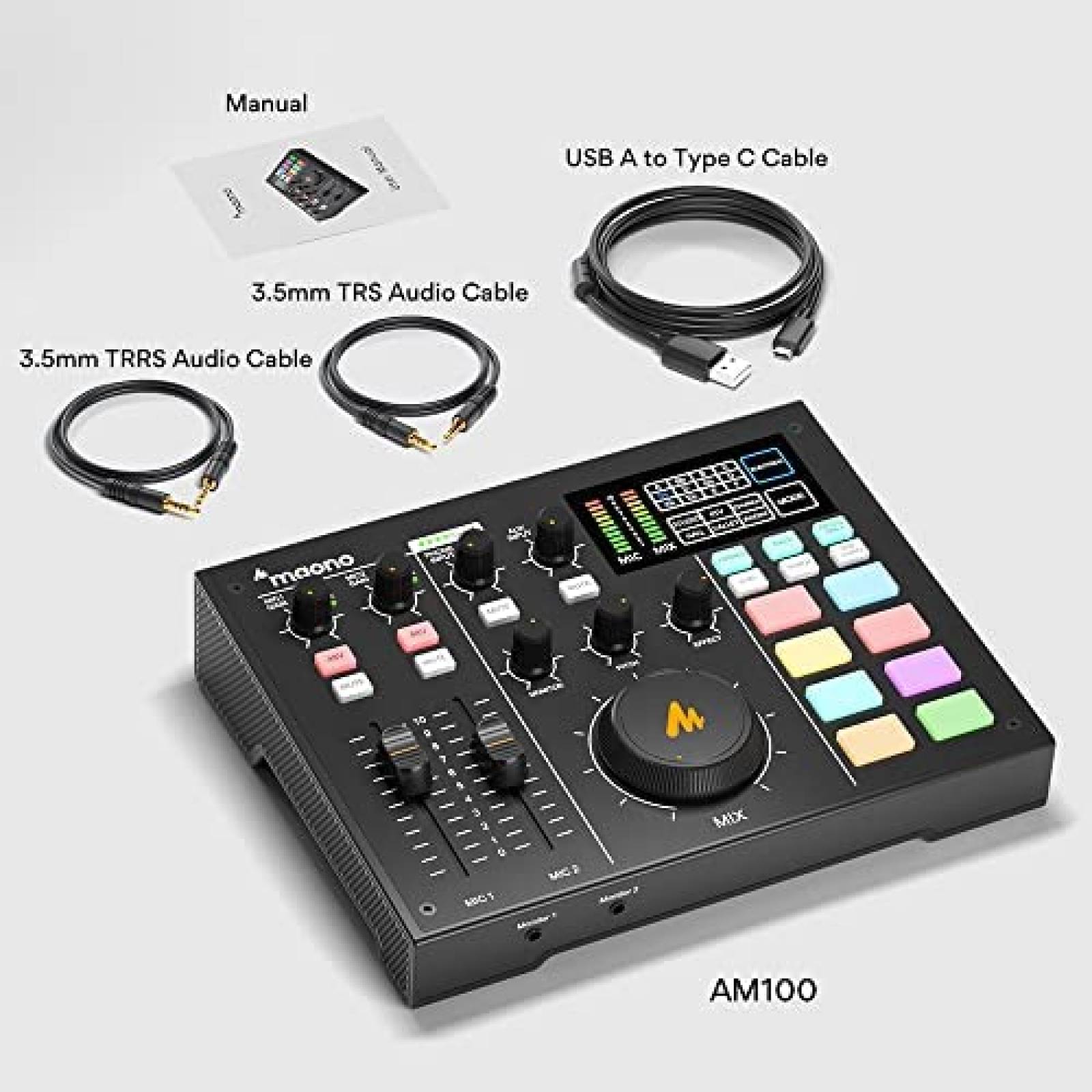 Interfaz de Audio Maonocaster AM100 K0 con Mezcladora de DJ