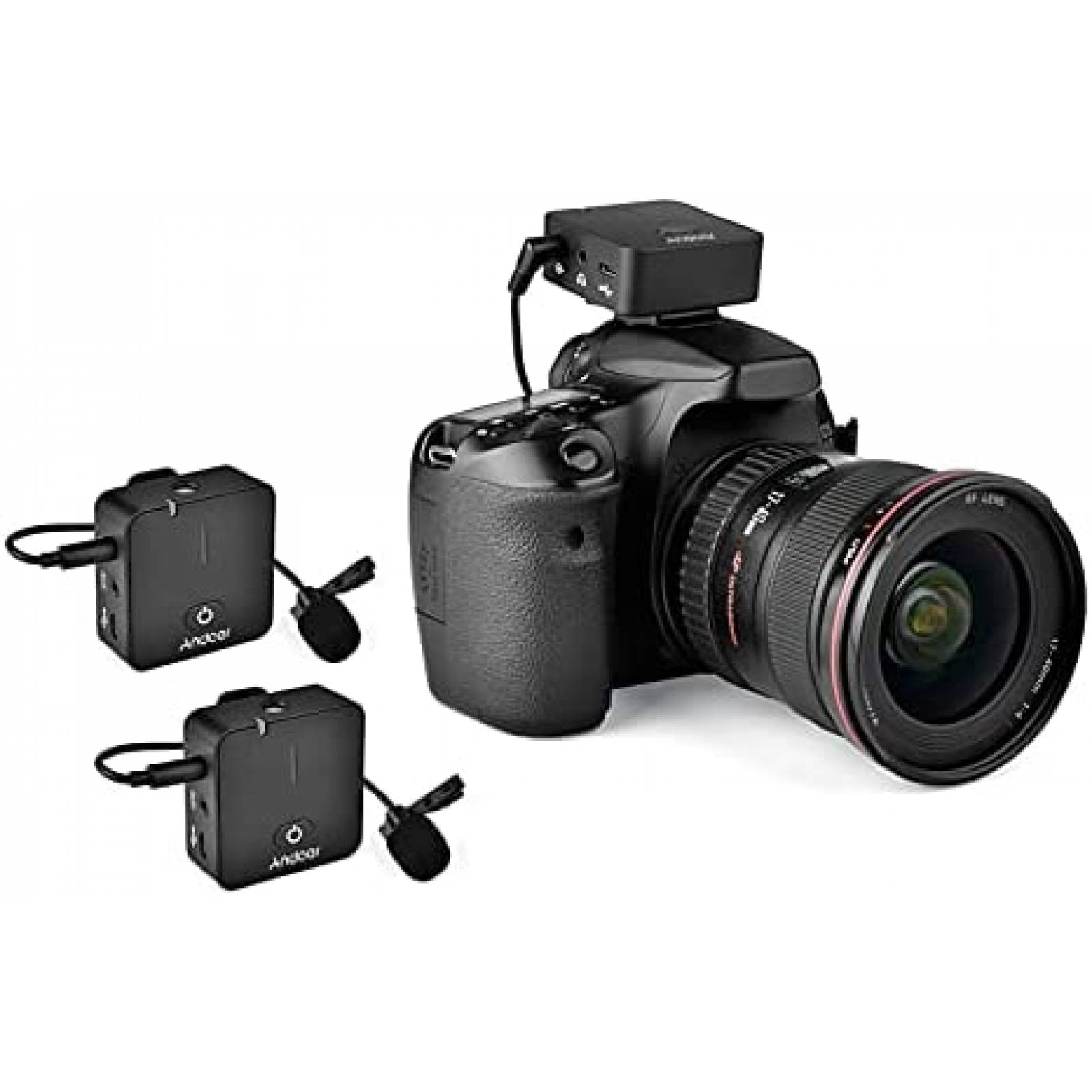 Sistema de Microfono Lavalier Andoer MX5 2.4G 2+1 p/Camara