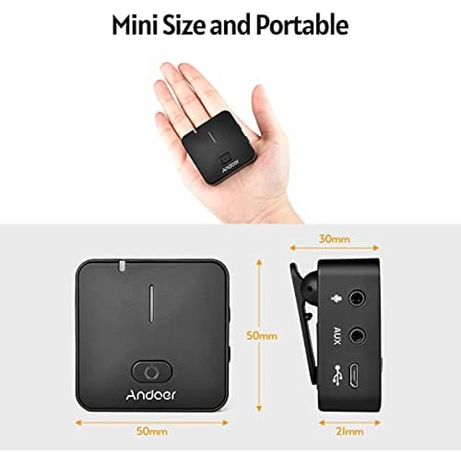 Sistema de Microfono Lavalier Andoer MX5 2.4G 2+1 p/Camara