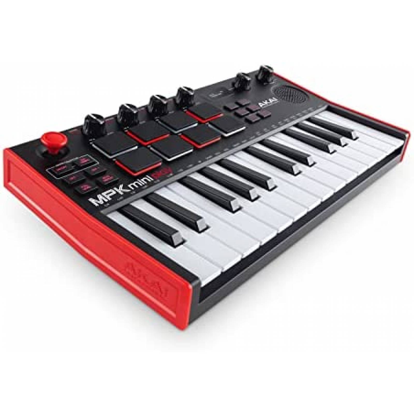 Teclado MIDI AKAI Mini Play MK3 con Pads MMC -Rojo