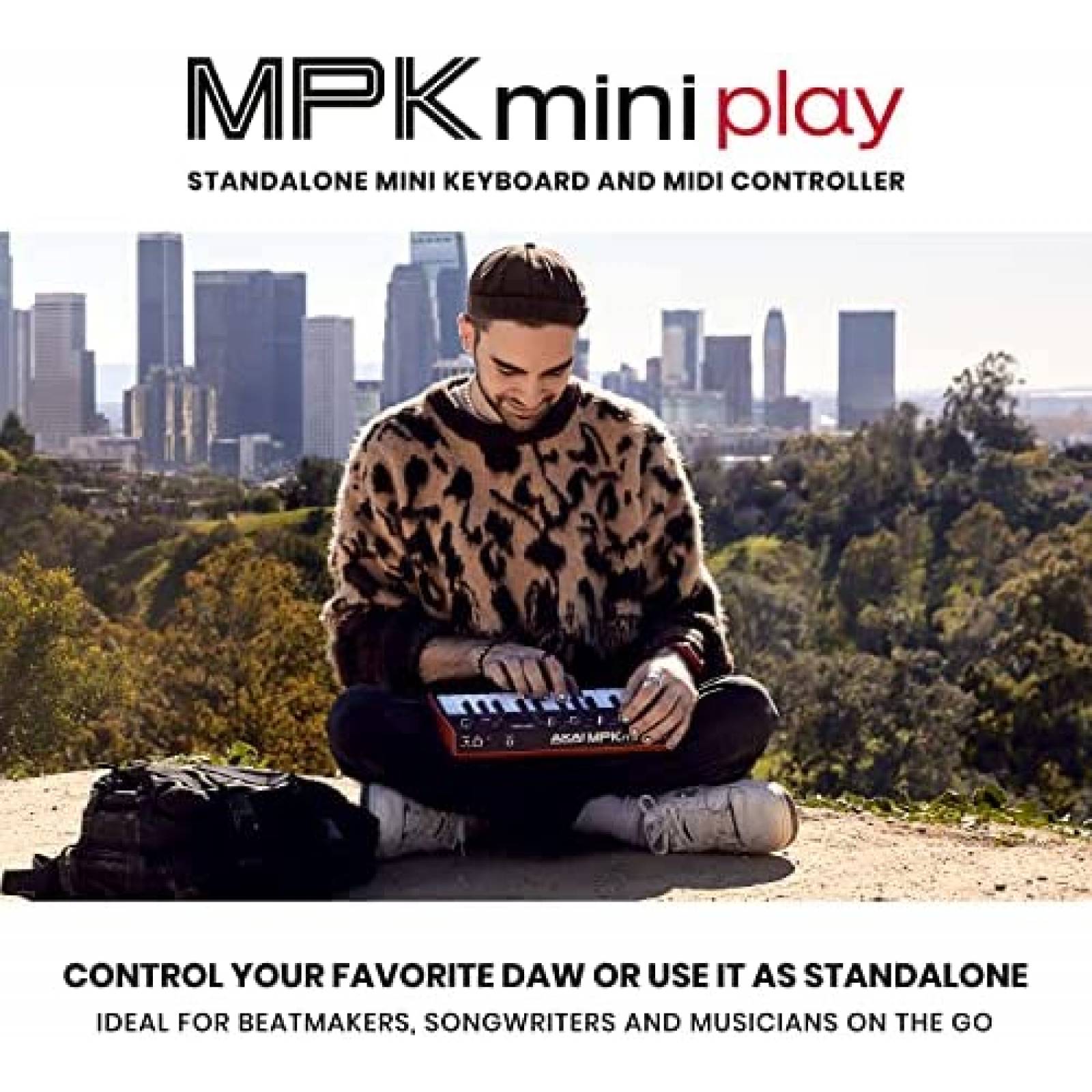 Teclado MIDI AKAI Mini Play MK3 con Pads MMC -Rojo