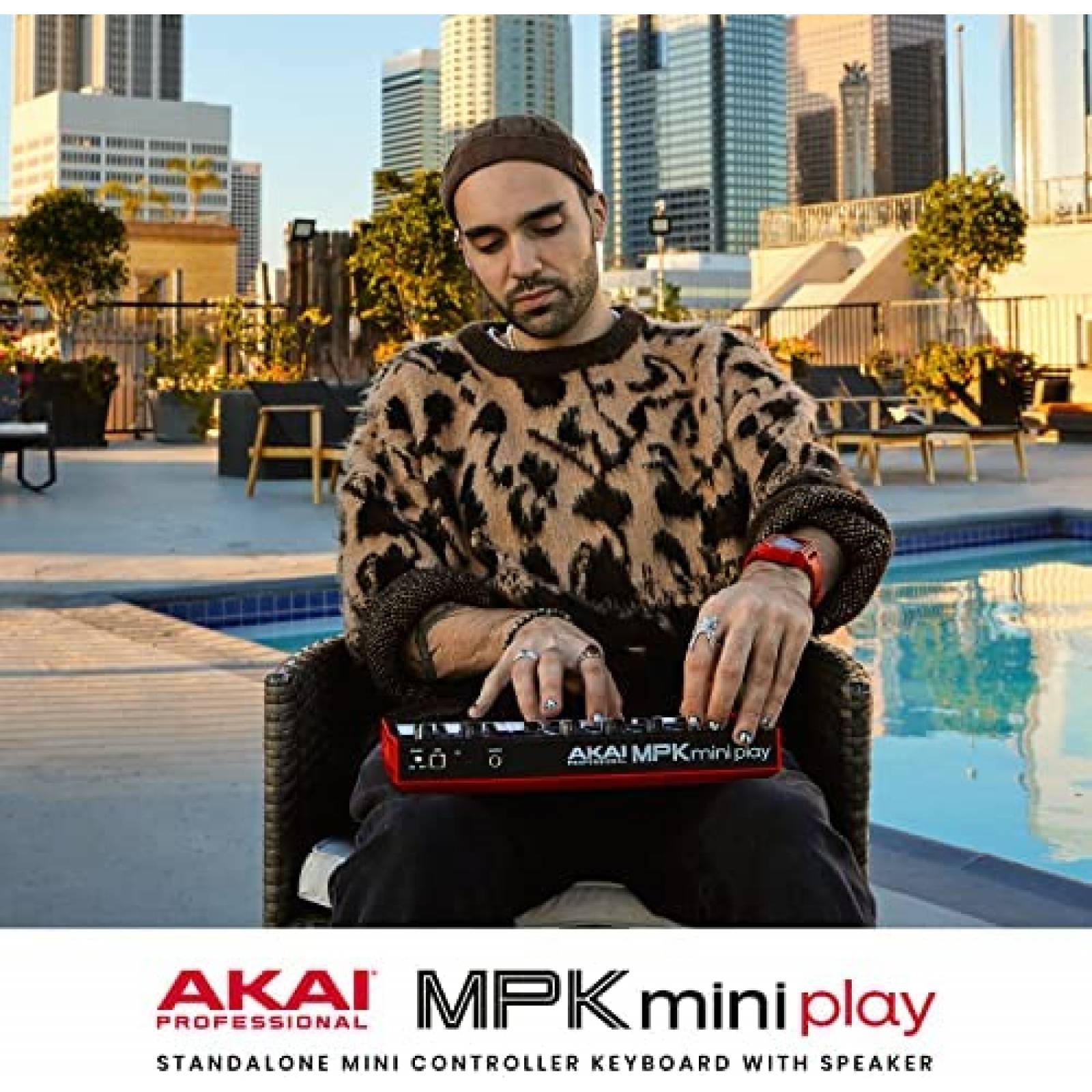Teclado MIDI AKAI Mini Play MK3 con Pads MMC -Rojo