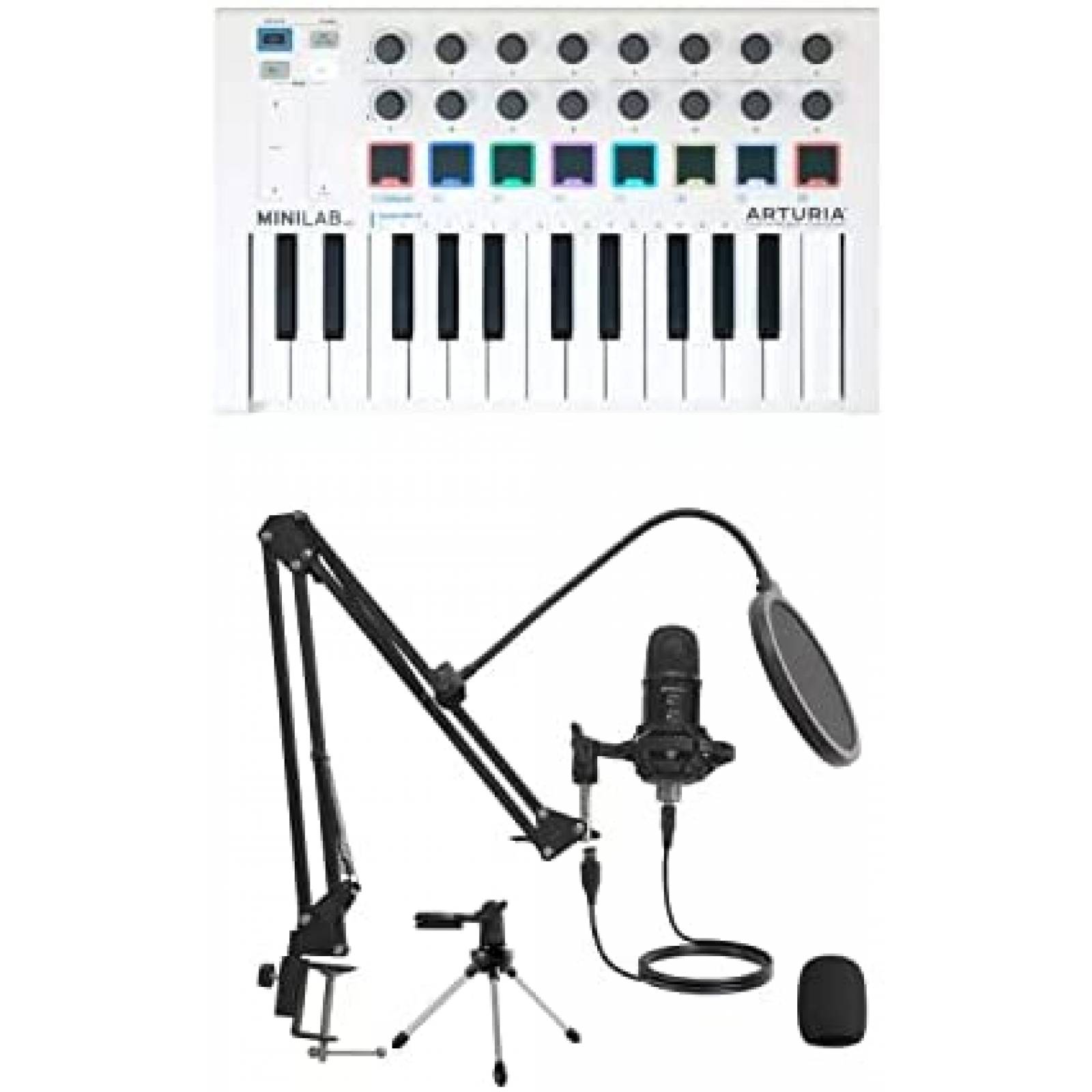 Teclado MIDI Arturia Minilab MKII con Mic. y Soporte -Negro