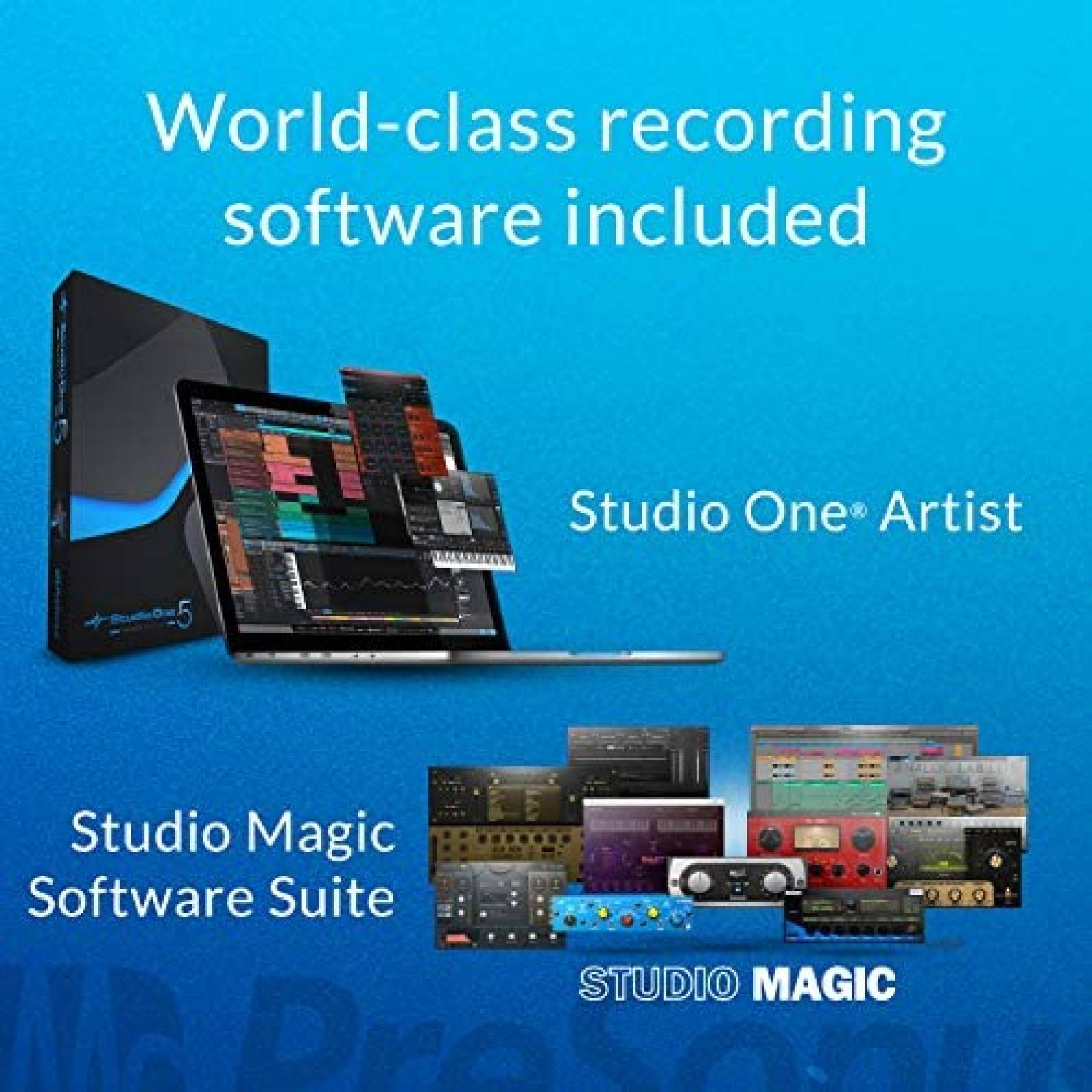 Interfaz de Audio PreSonus USB/Ipad Con Software DAW -Azul