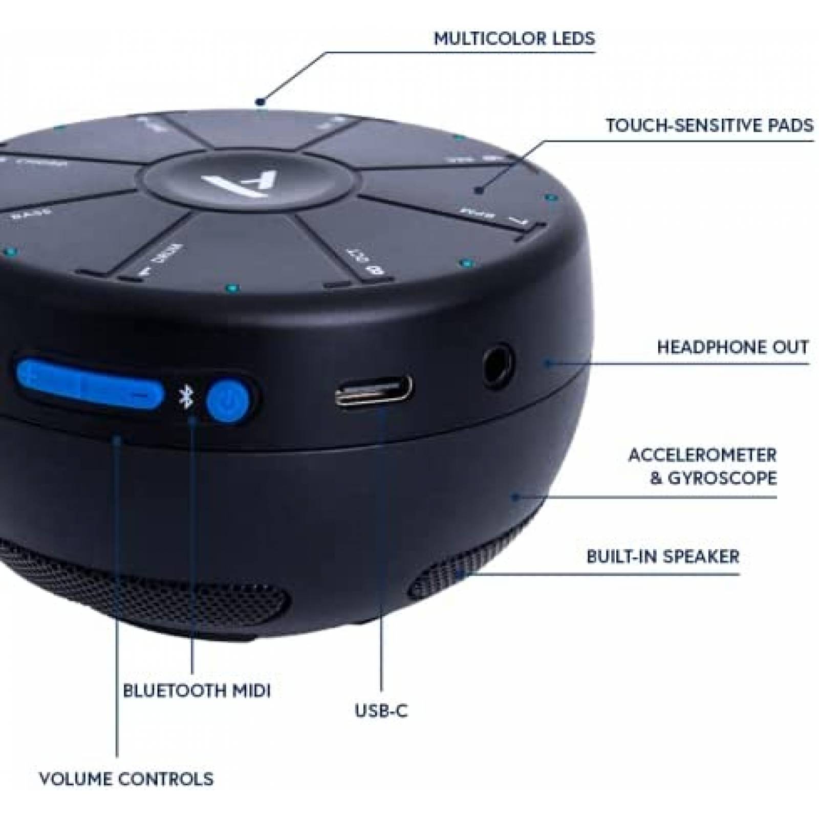 Controlador MIDI Artiphon Orba Synth Looper Musica -Negro