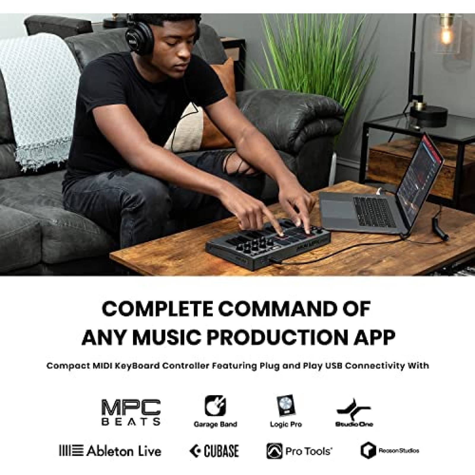 Controlador MIDI AKAI MPK Mini MK3 de 25 Teclas -Gris