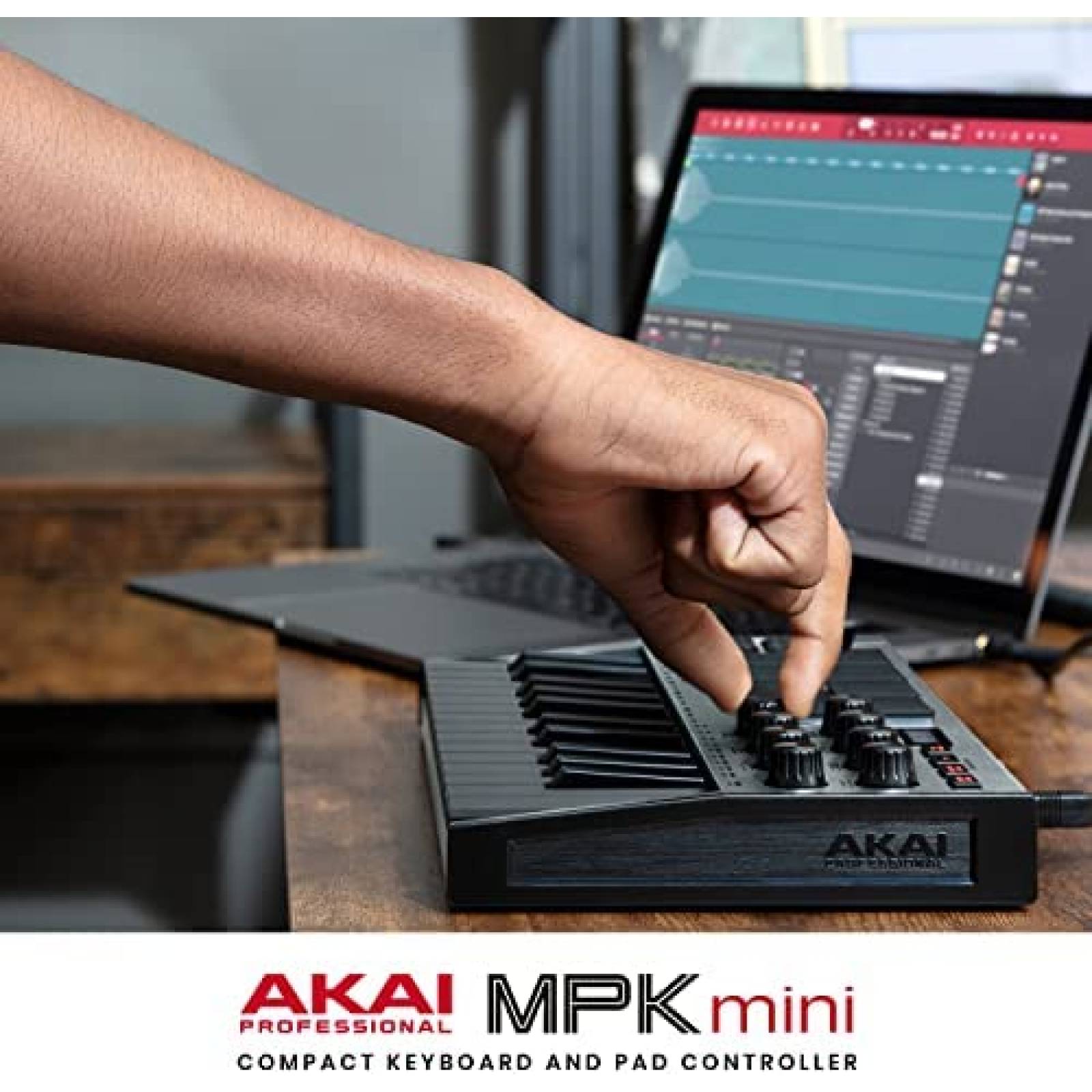 Controlador MIDI AKAI MPK Mini MK3 de 25 Teclas -Gris