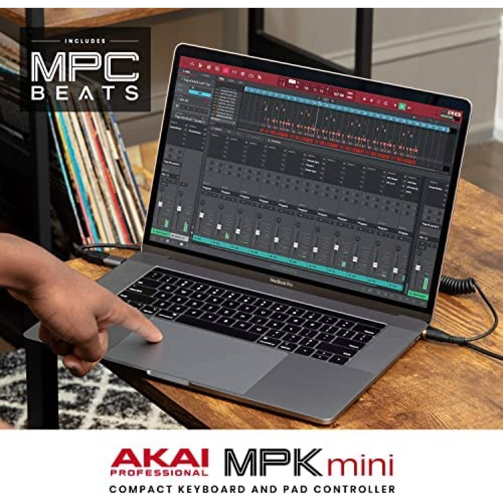 Controlador MIDI AKAI MPK Mini MK3 de 25 Teclas -Gris