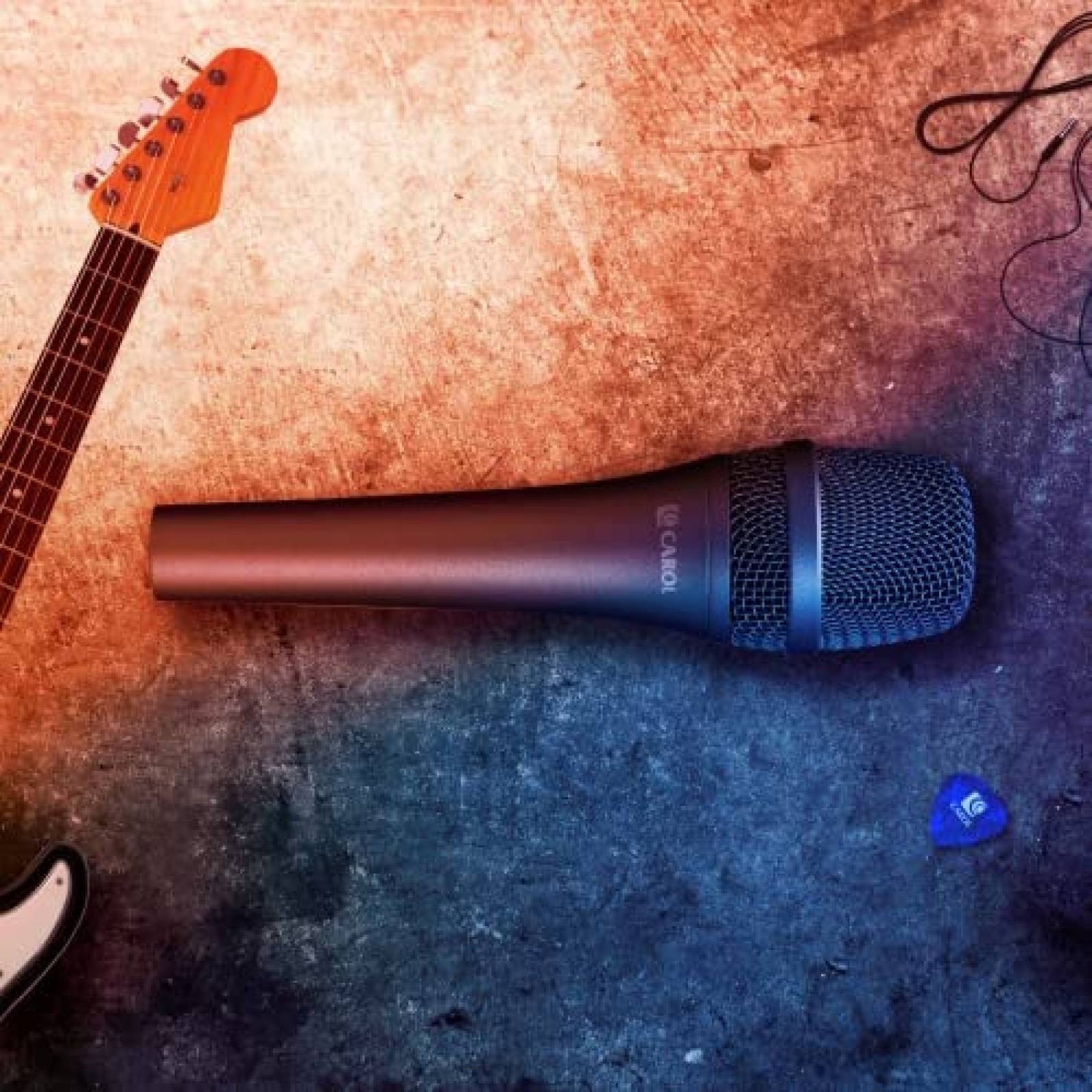 Microfono Vocal Dinamico CAROL AC-910 con Cable -Negro