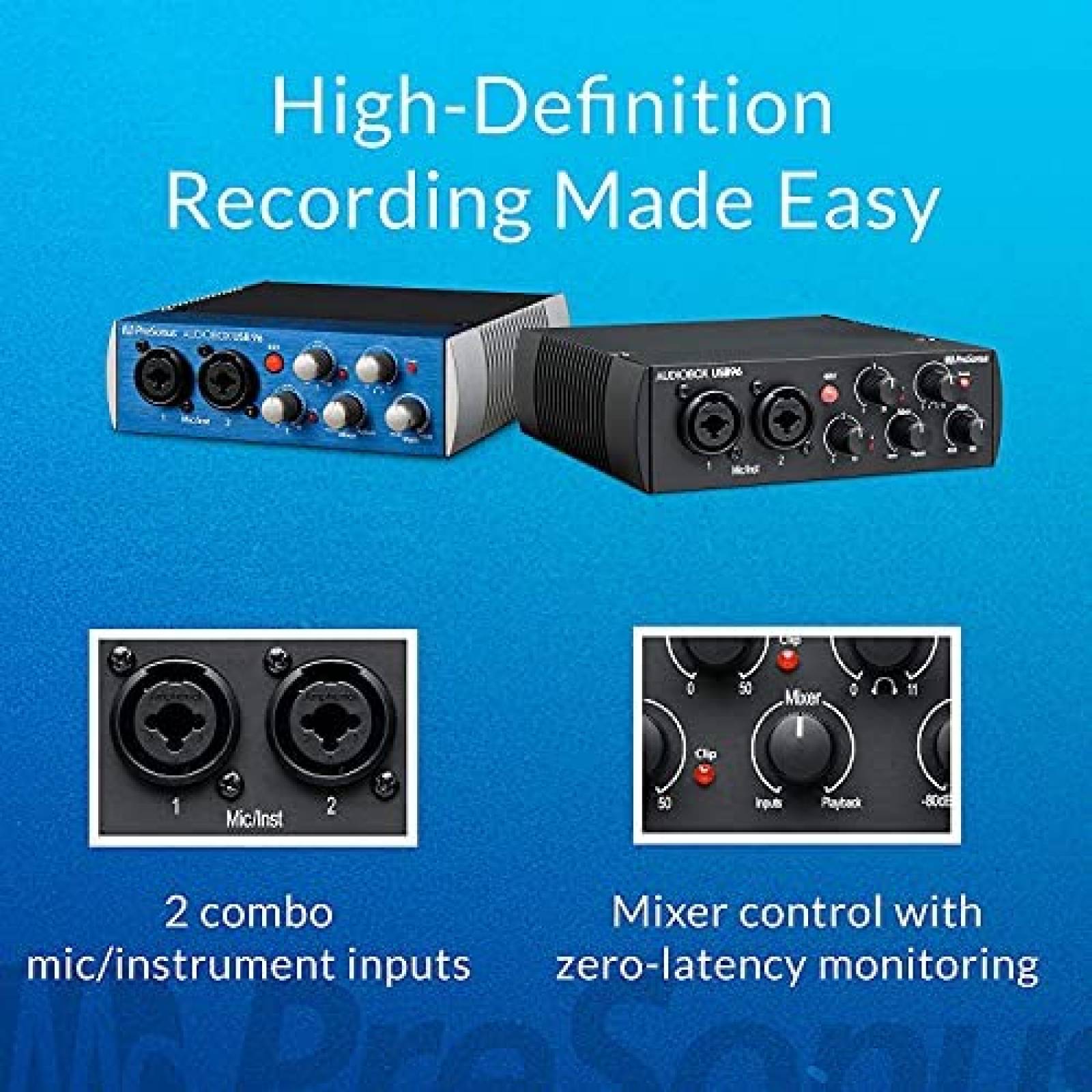 Interfaz de Audio PreSonus AudioBox USB 96 Software DAW