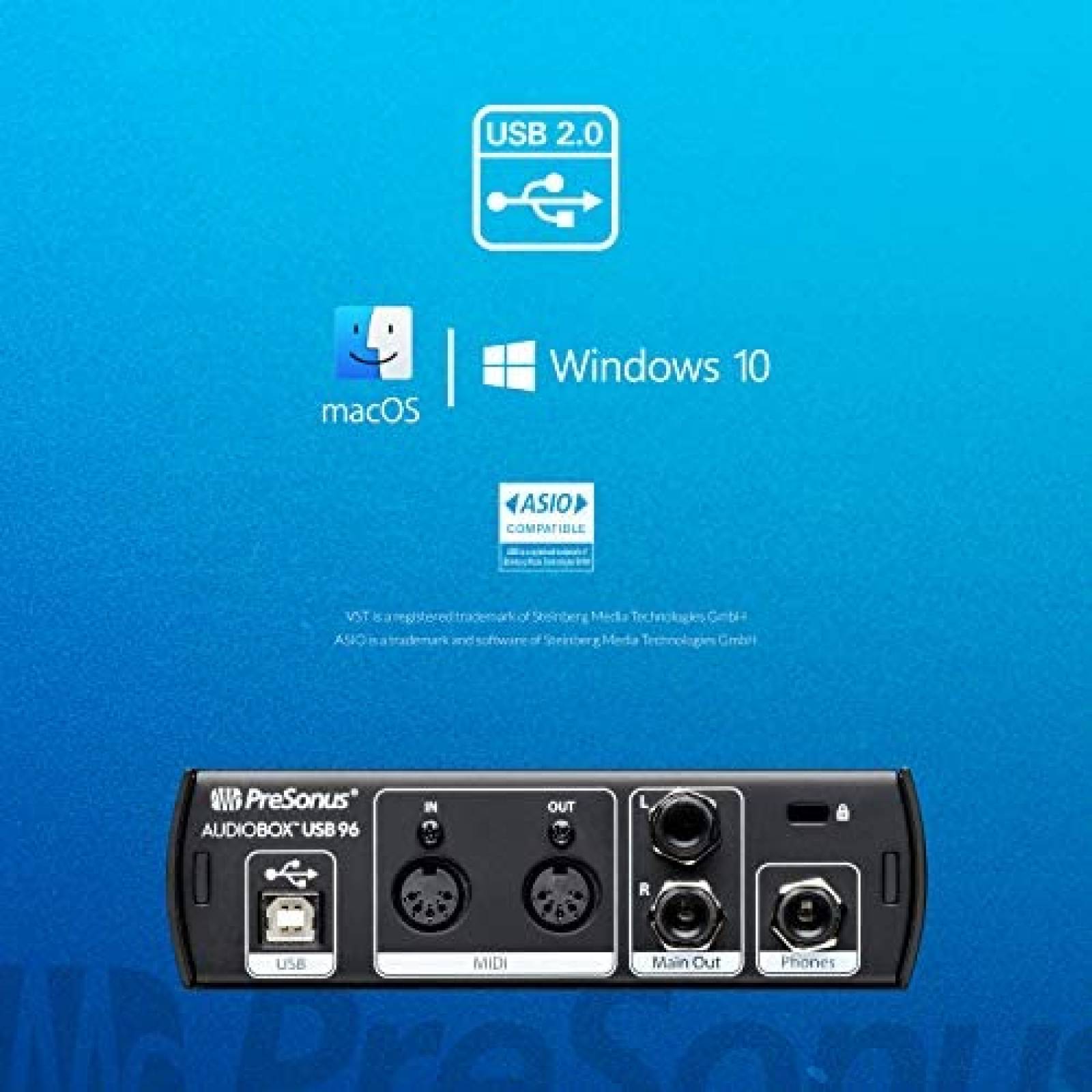 Interfaz de Audio PreSonus AudioBox USB 96 Software DAW