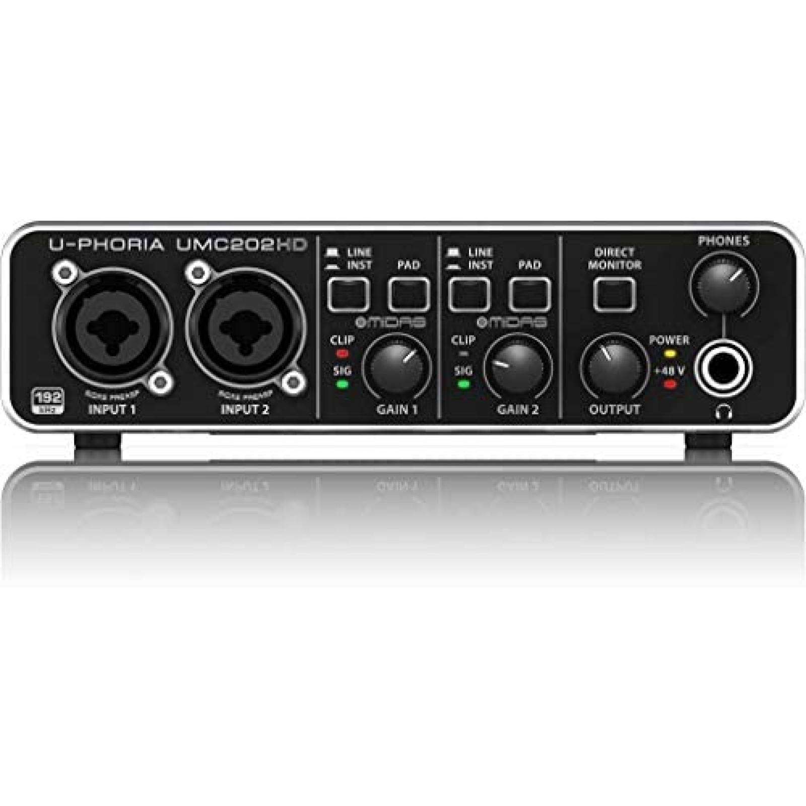 Interfaz de Audio Behringer U-Phoria UMC202HD de 2CH -Negro