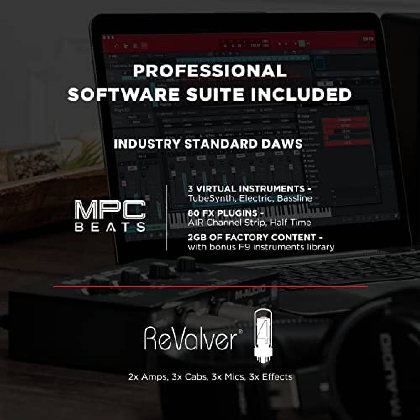 Interfaz de Audio M-Audio M-Track Duo con 2 Ch XLR -Negro