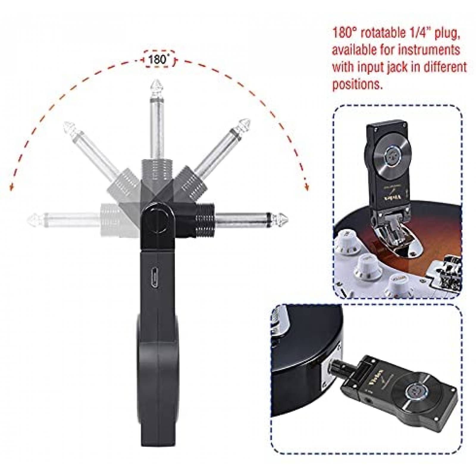 Sistema inalambrico de guitarra Vivlex transmisor y receptor