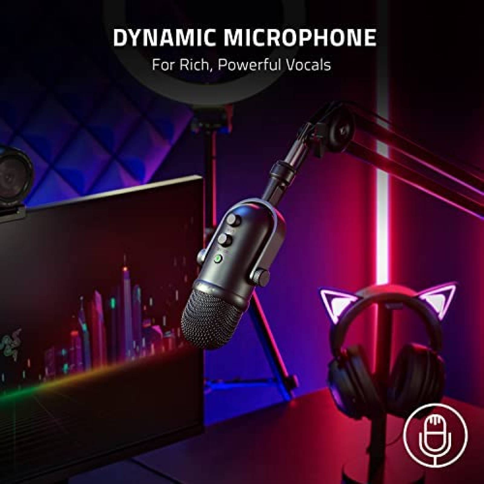 Kit de Streaming Razer Kiyo Pro, V2 Pro Webcam Microfono Luz