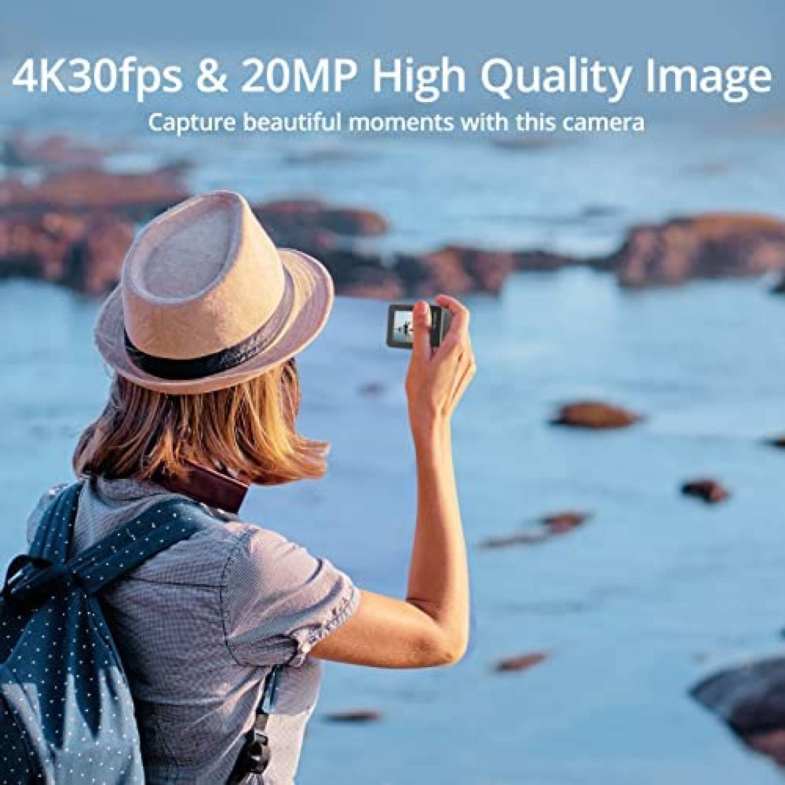 Camara Accion AKASO Brave 7 4K 30FPS 20MP WiFi -Negro