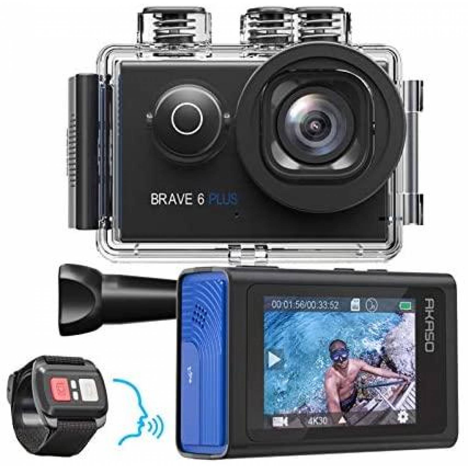 Camara de Accion AKASO Brave 6 Plus 4K 30fps 20MP WiFi