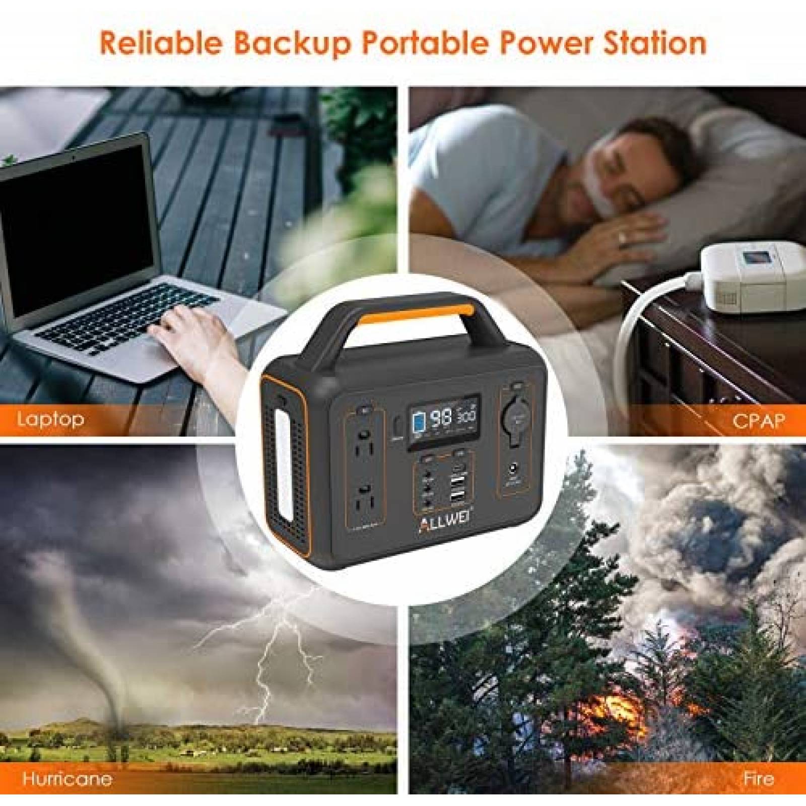 Estacion Poder Portatil Allwei 300WGEN CPAP Litio
