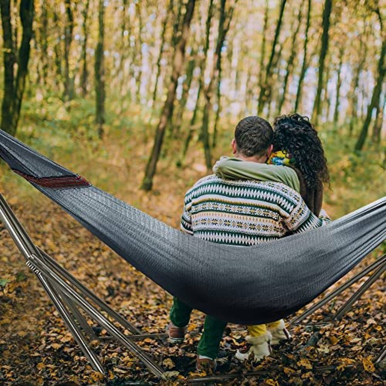 Hamaca Pegable Tranquillo de Poliester de 2 Capas -Gris